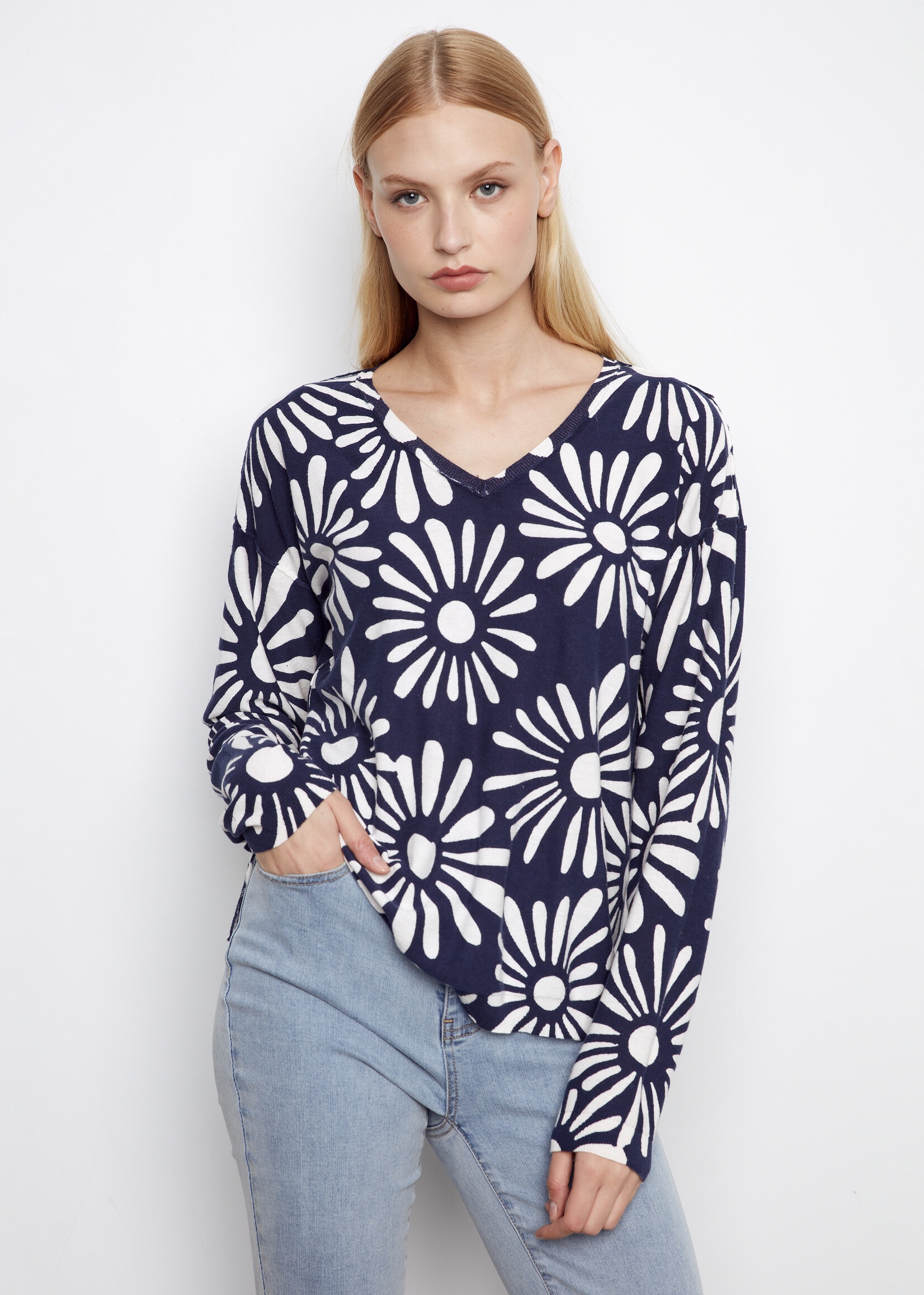 Charlie B Charlie B Reversible Vneck Sweater