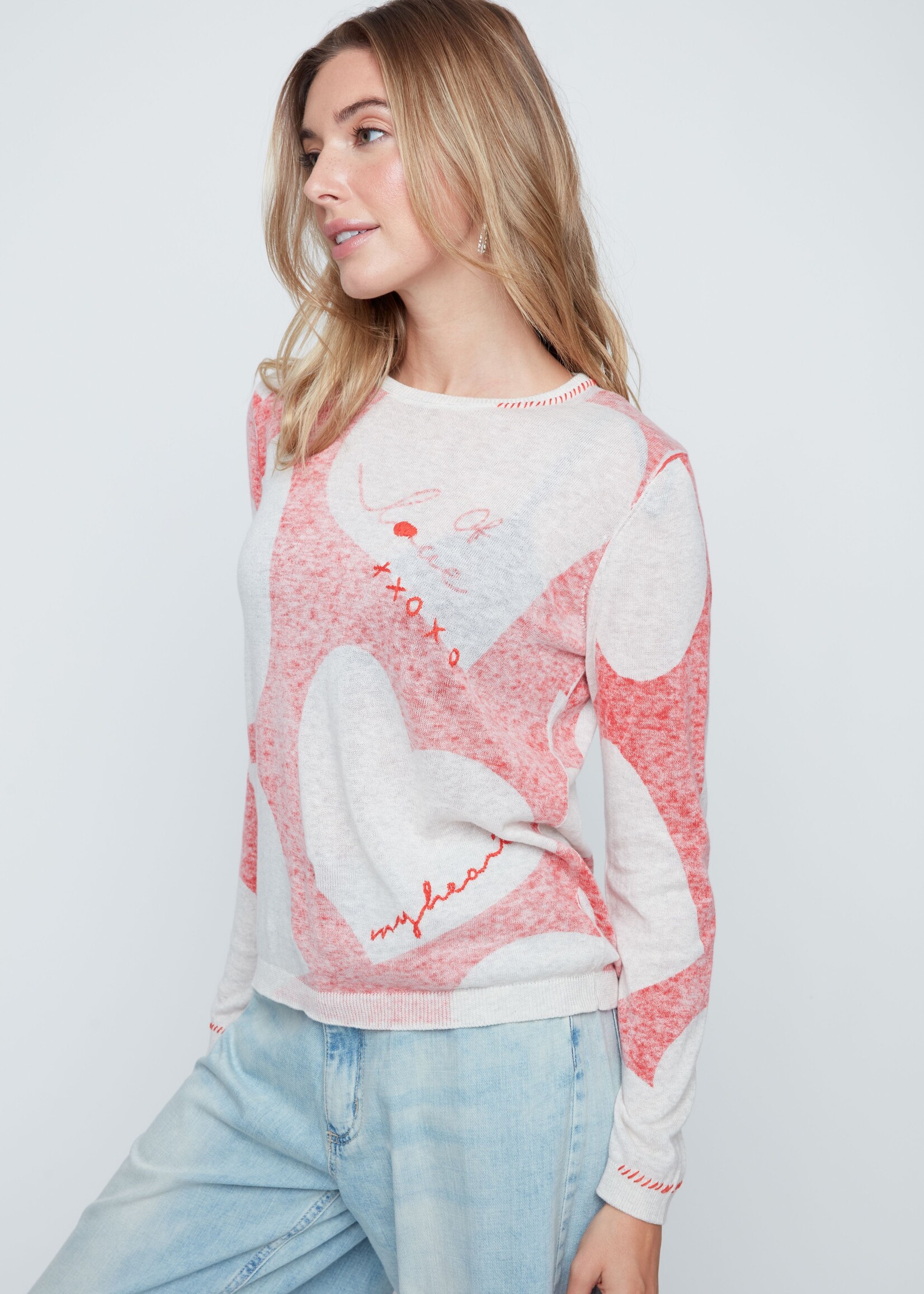 Renuar Renuar Heart Detail Crew Sweater