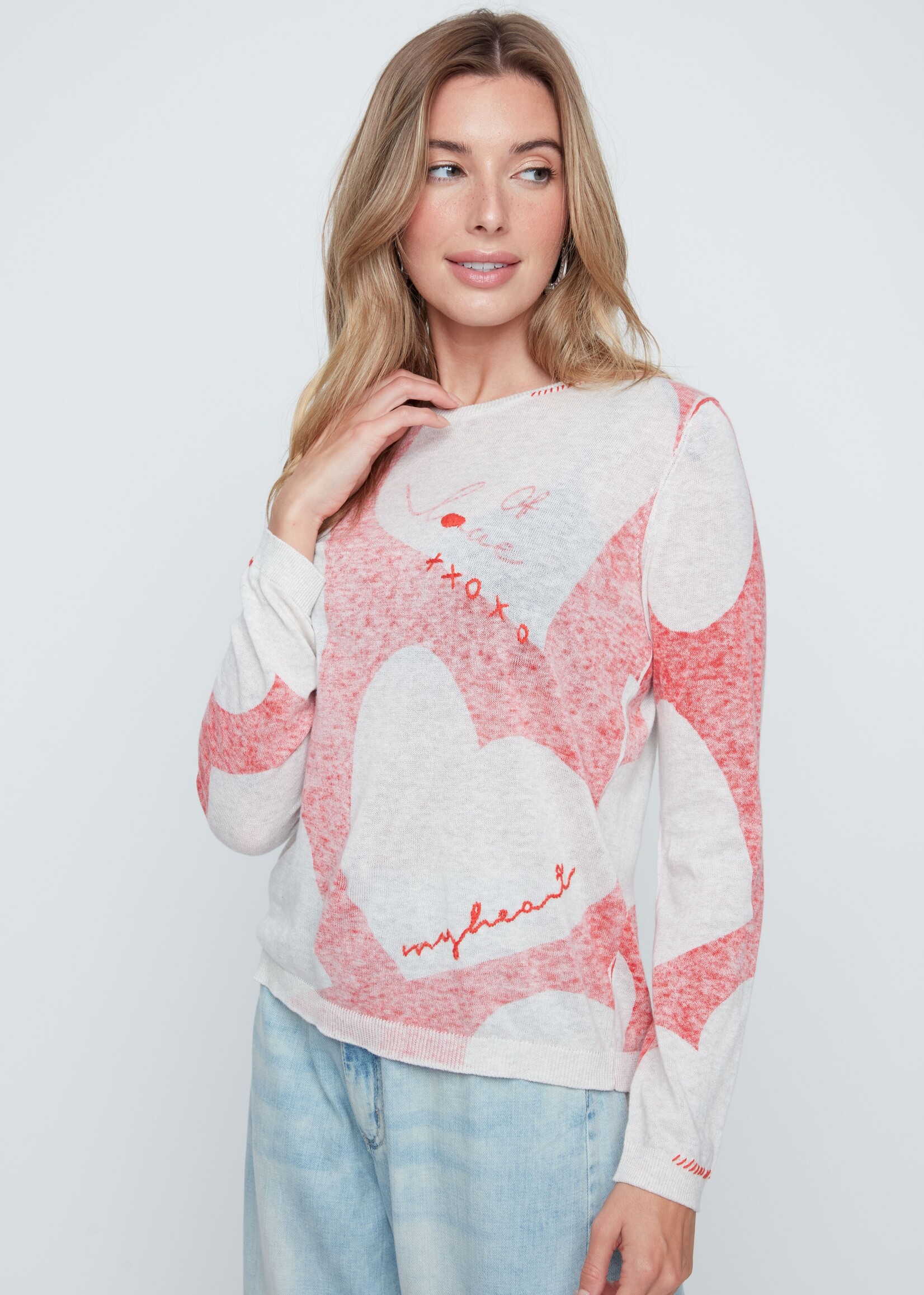 Renuar Renuar Heart Detail Crew Sweater