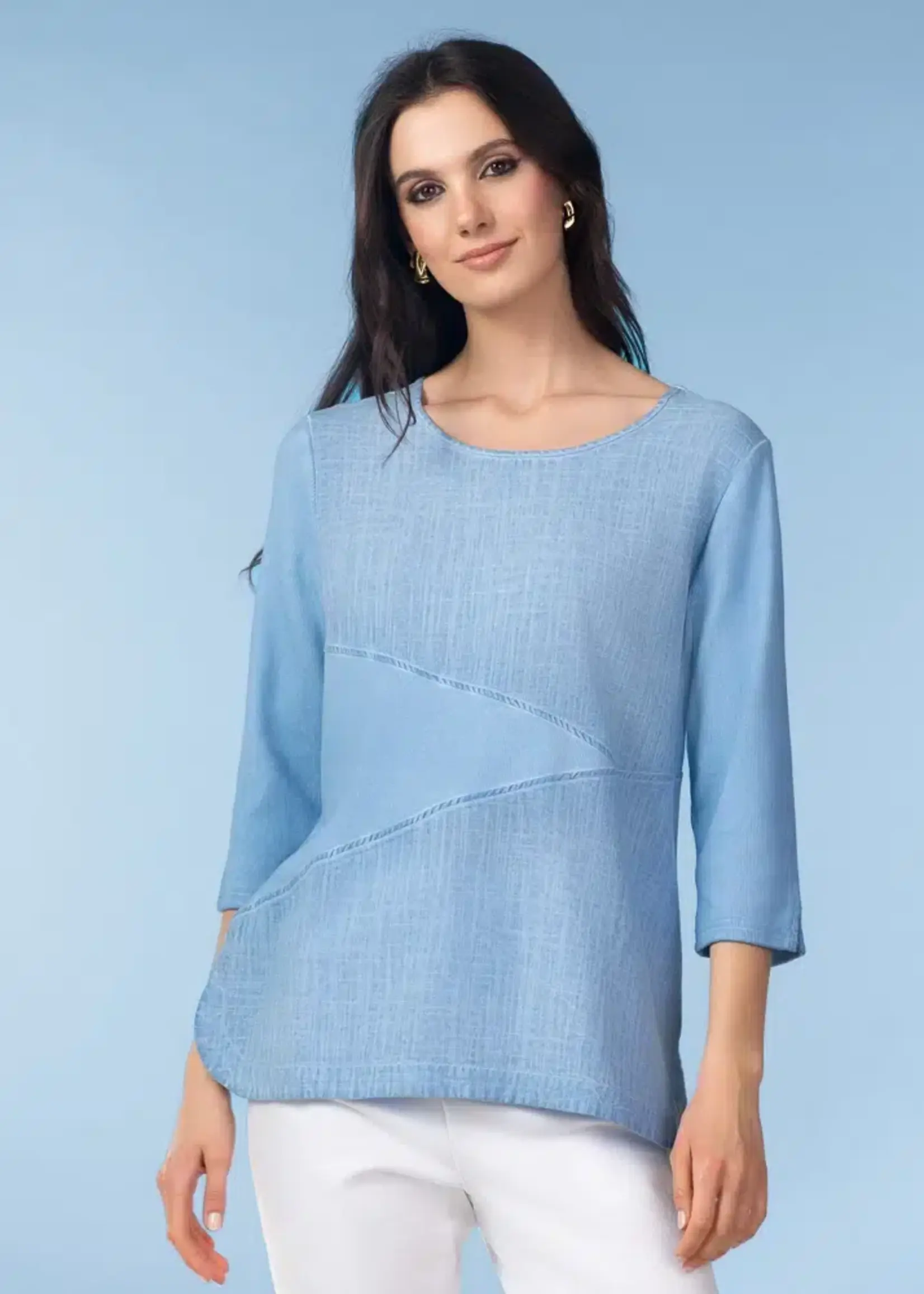 Alison Sheri Alison Sheri Linen 3/4 Sleeve Top
