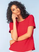 Alison Sheri Alison Sheri Open Weave Neck Detail Tee