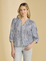 French Dressing Jeans FDJ Striped Popover Blouse