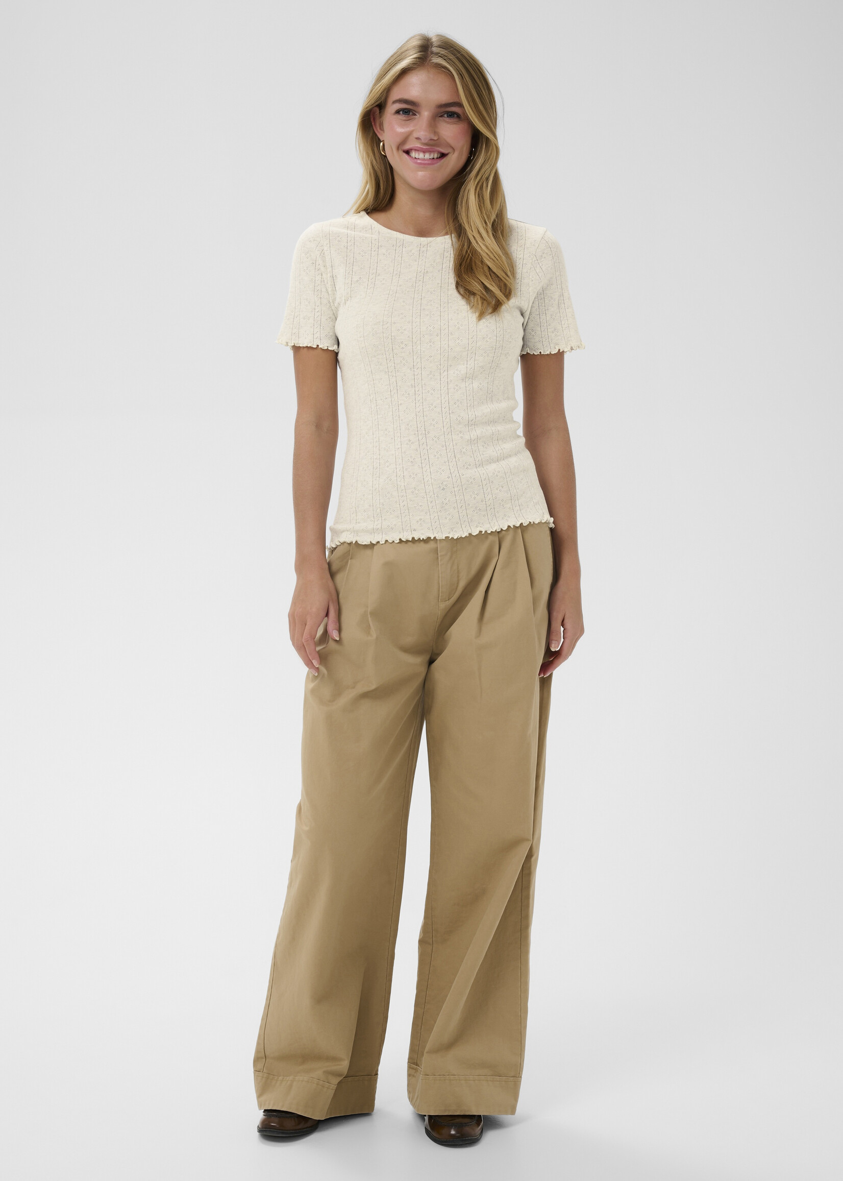 Saint Tropez Saint Tropez Gru Ruffle Trim Tee