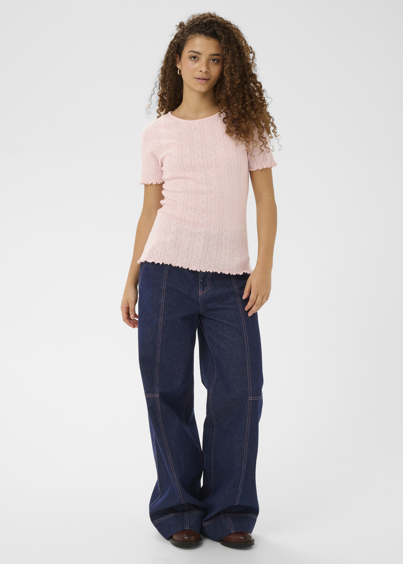 Saint Tropez Saint Tropez Gru Ruffle Trim Tee