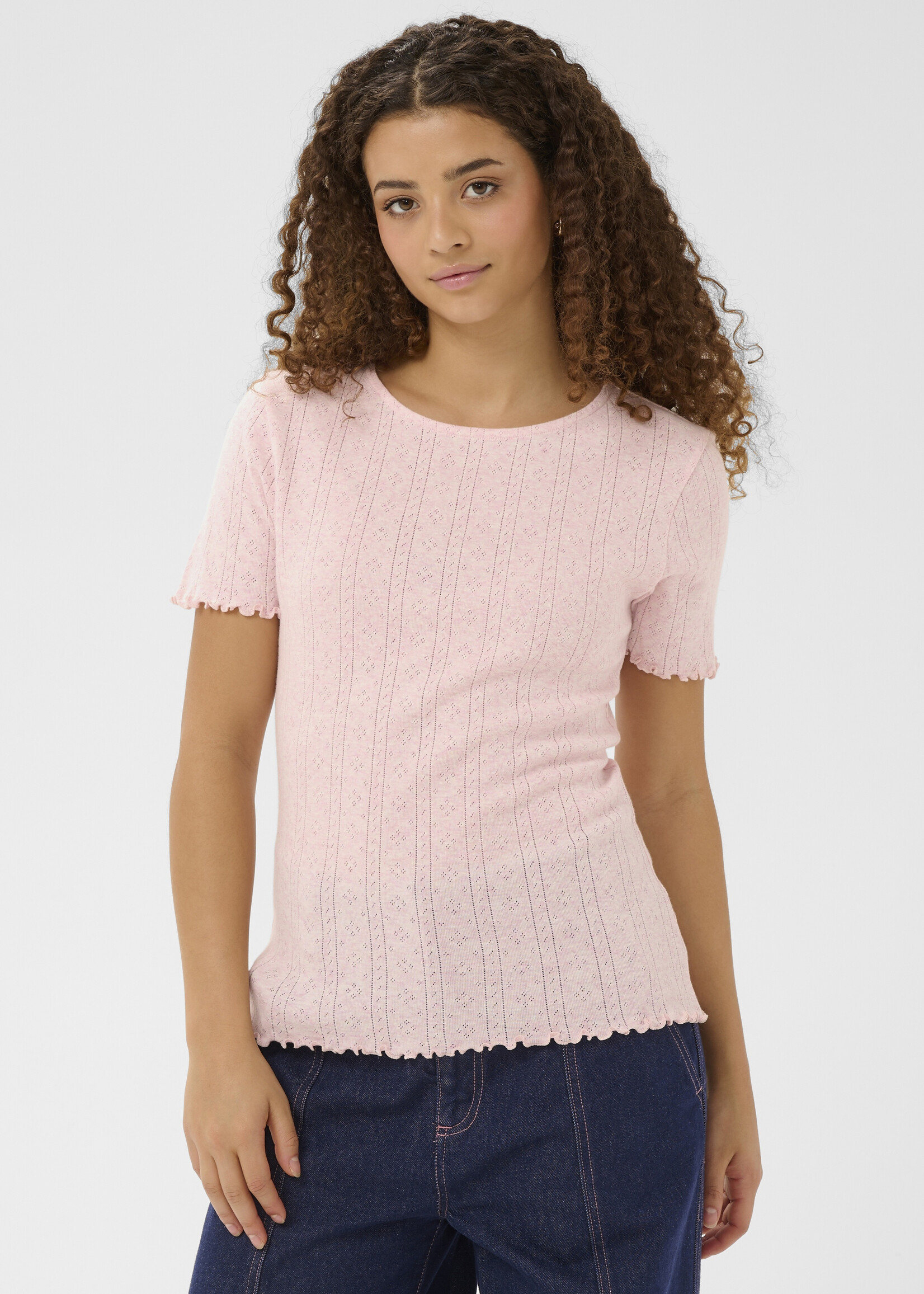 Saint Tropez Saint Tropez Gru Ruffle Trim Tee