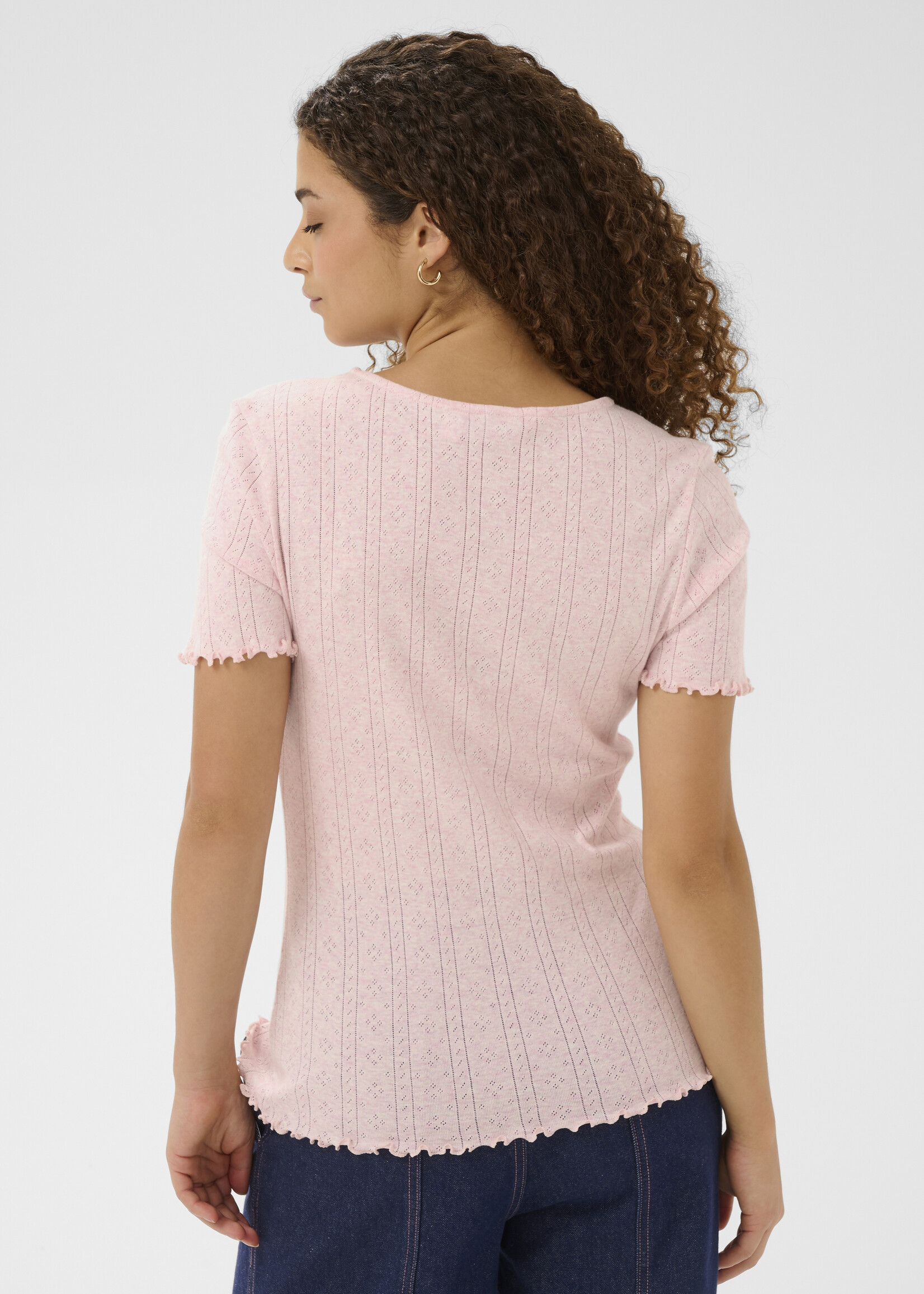 Saint Tropez Saint Tropez Gru Ruffle Trim Tee