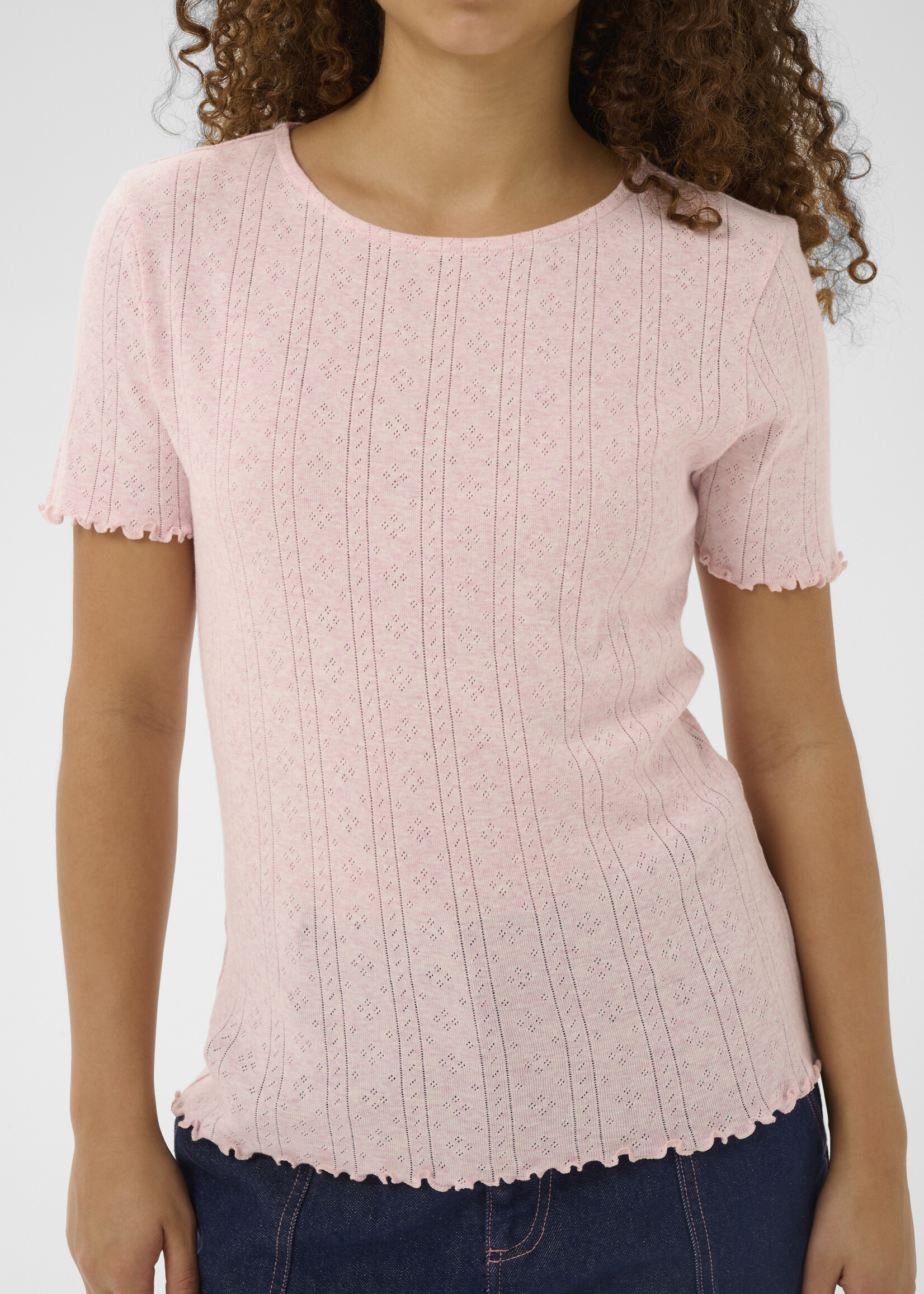 Saint Tropez Saint Tropez Gru Ruffle Trim Tee