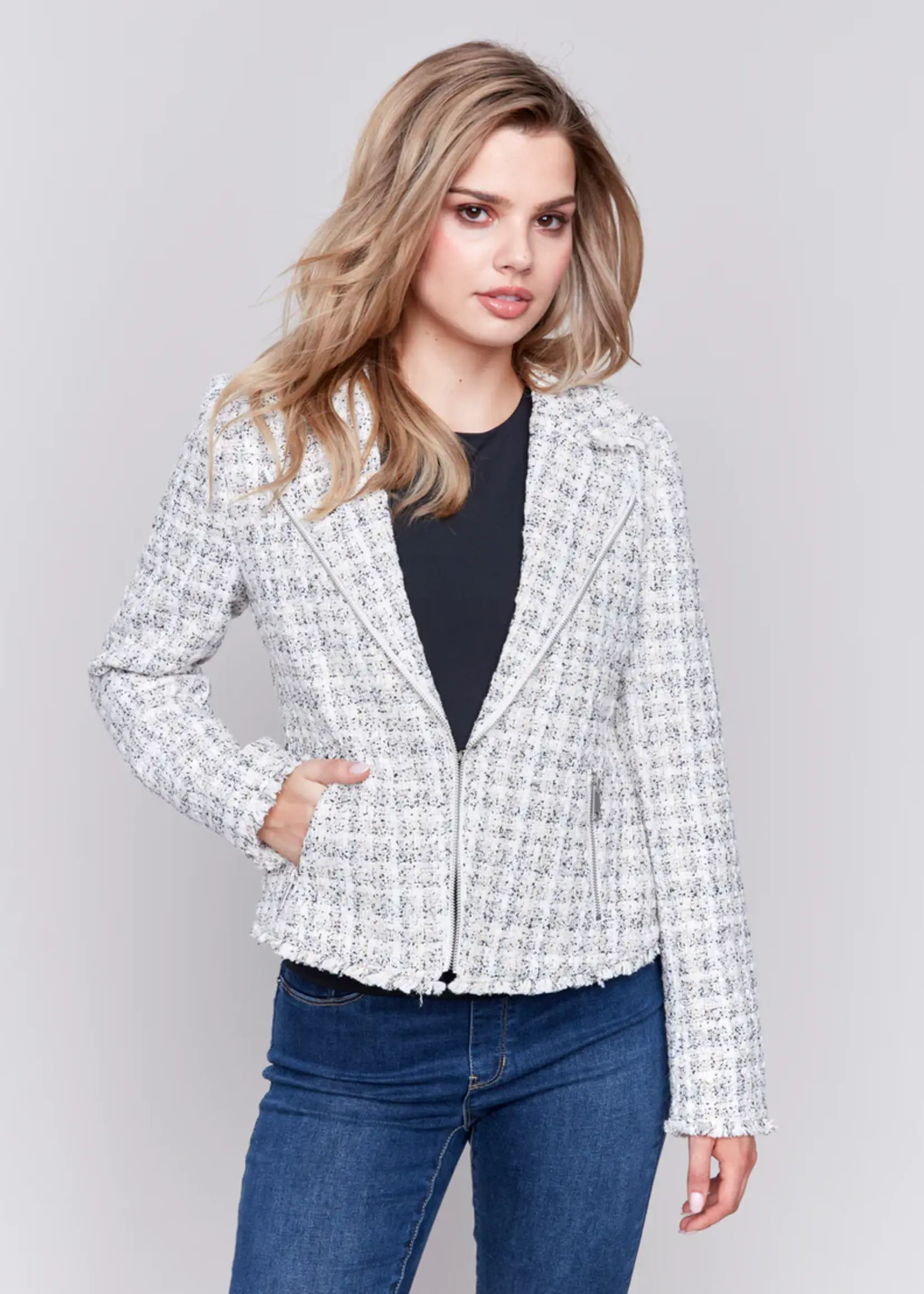 Charlie B Charlie B Tweed Moto Jacket