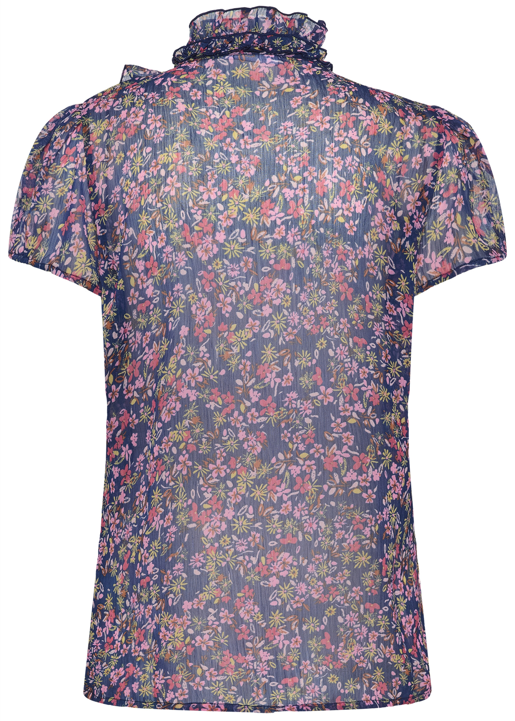 Saint Tropez Saint Tropez Cap Sleeve Ruffle Blouse