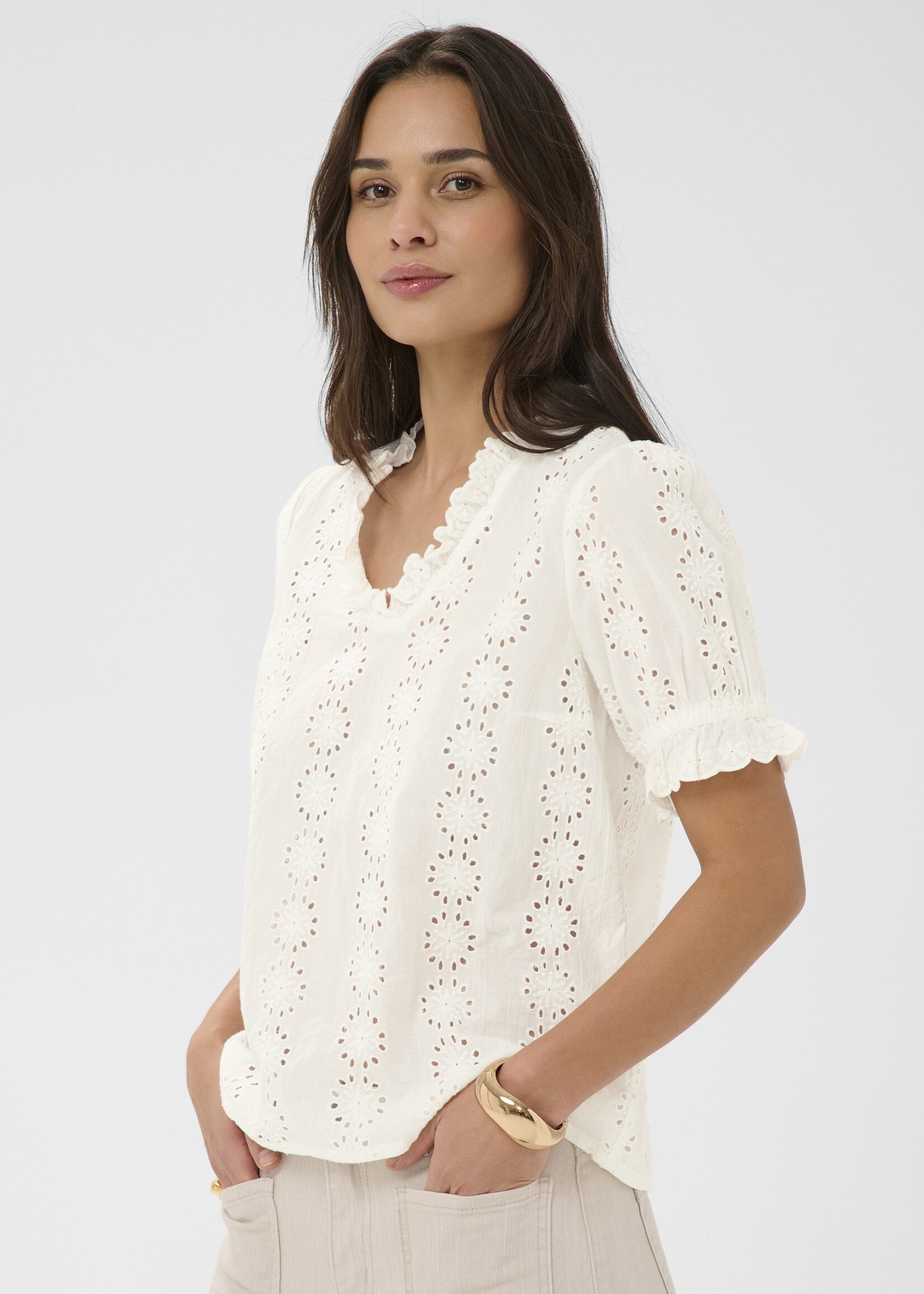 Kaffe Kaffe Dona Eyelet Top