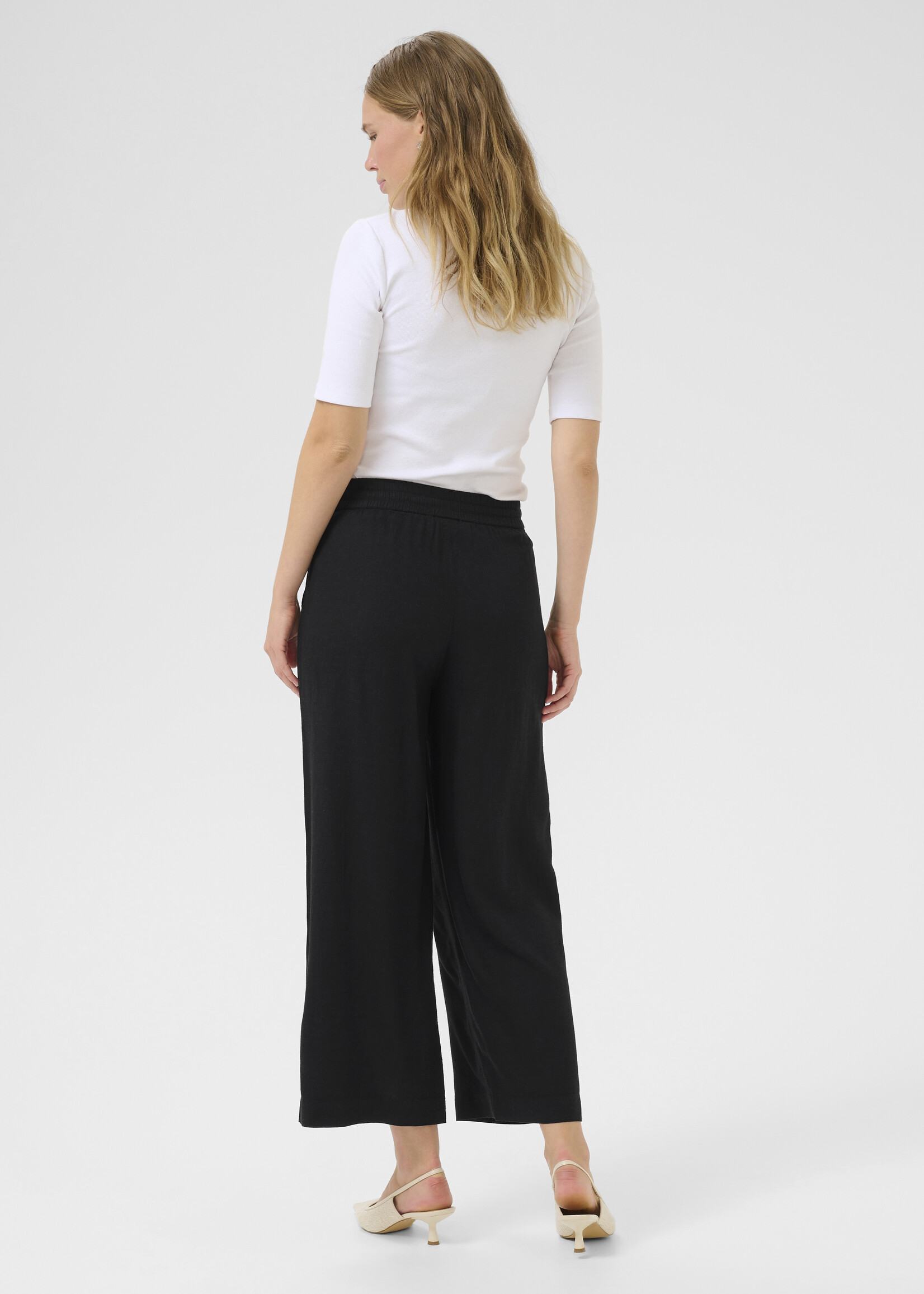 Kaffe Kaffe Milia Cropped Wide Linen Pants