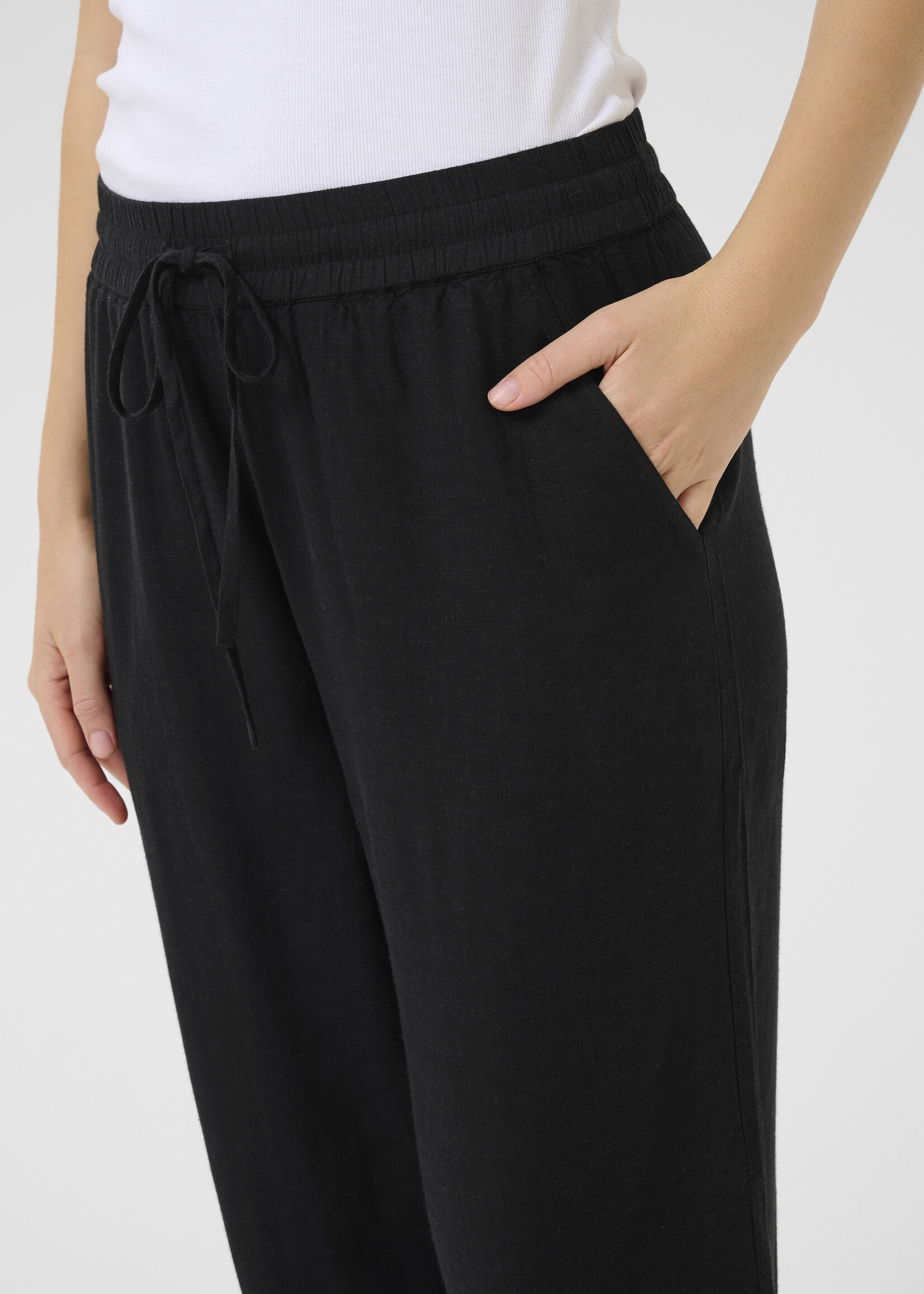 Kaffe Kaffe Milia Cropped Wide Linen Pants