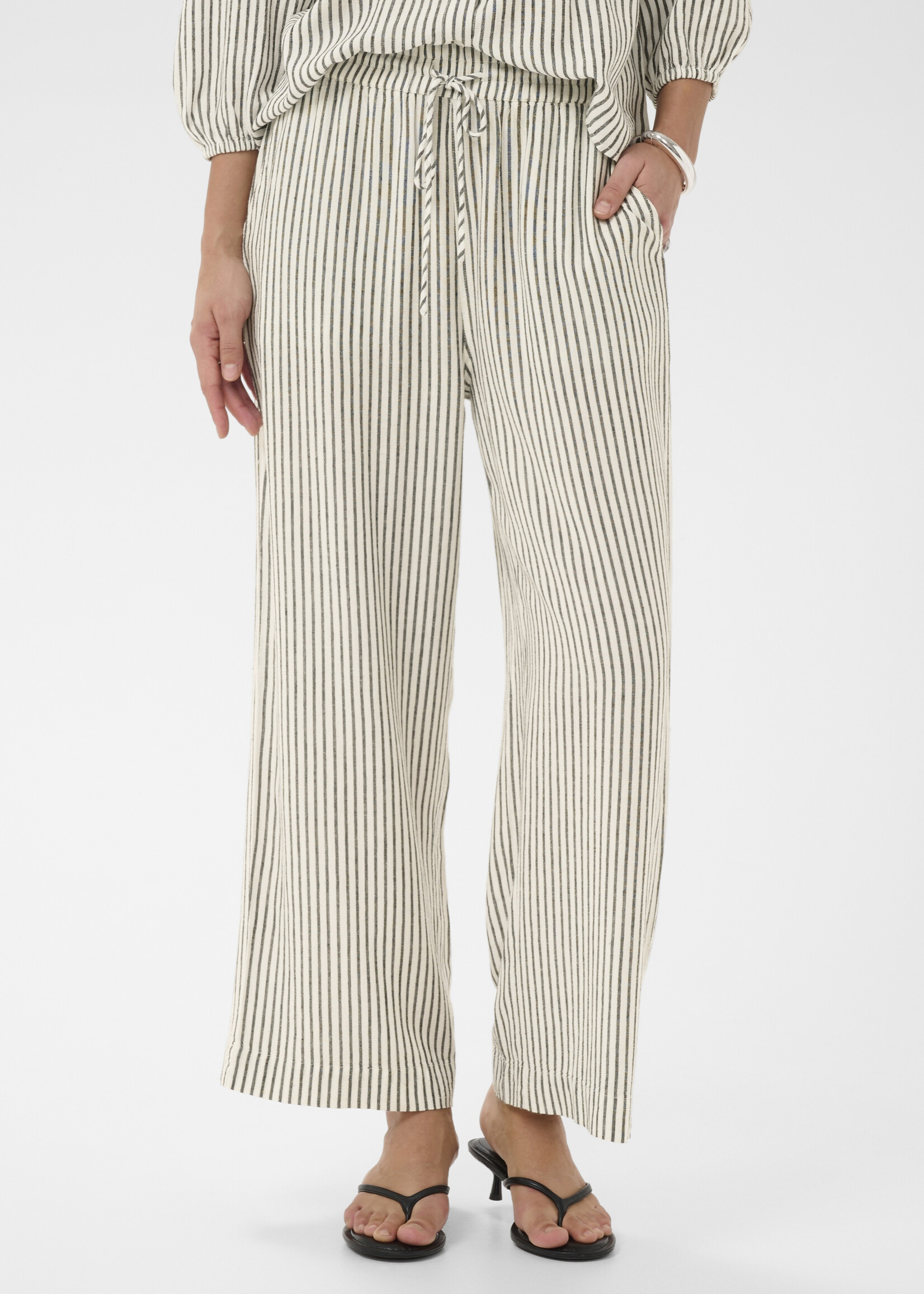 Kaffe Kaffe Milia Cropped Wide Linen Pants
