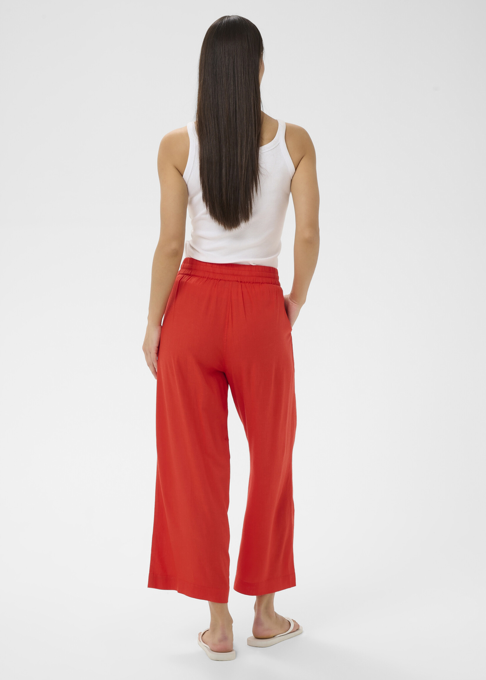 Kaffe Kaffe Milia Cropped Wide Linen Pants