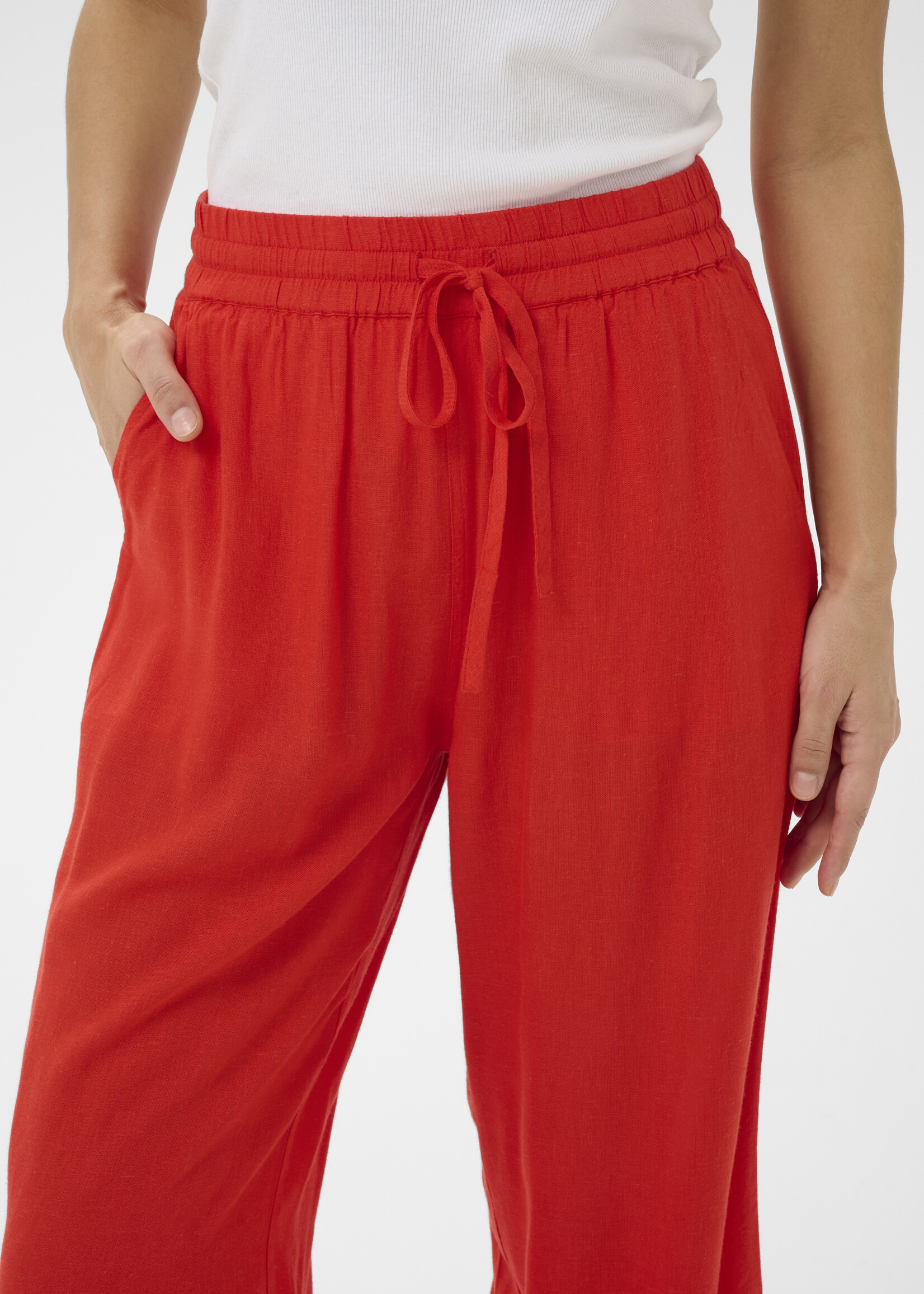Kaffe Kaffe Milia Cropped Wide Linen Pants