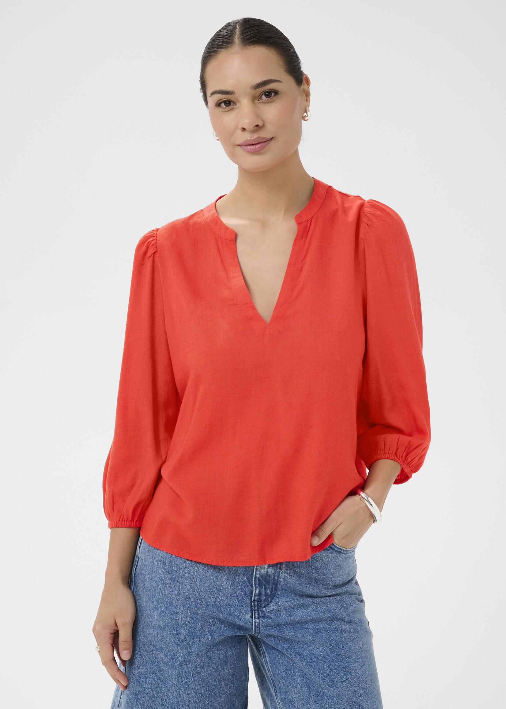 Kaffe Kaffe Millia 3/4 Sleeve Linen Top