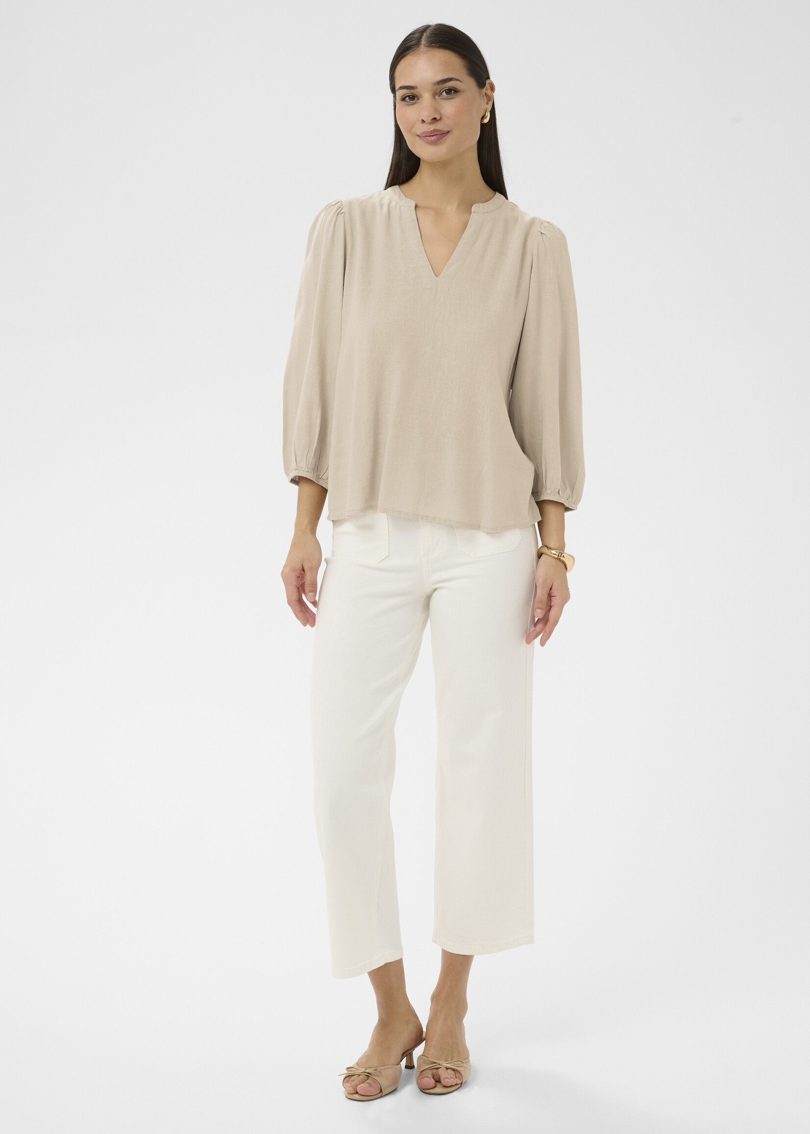 Kaffe Kaffe Millia 3/4 Sleeve Linen Top