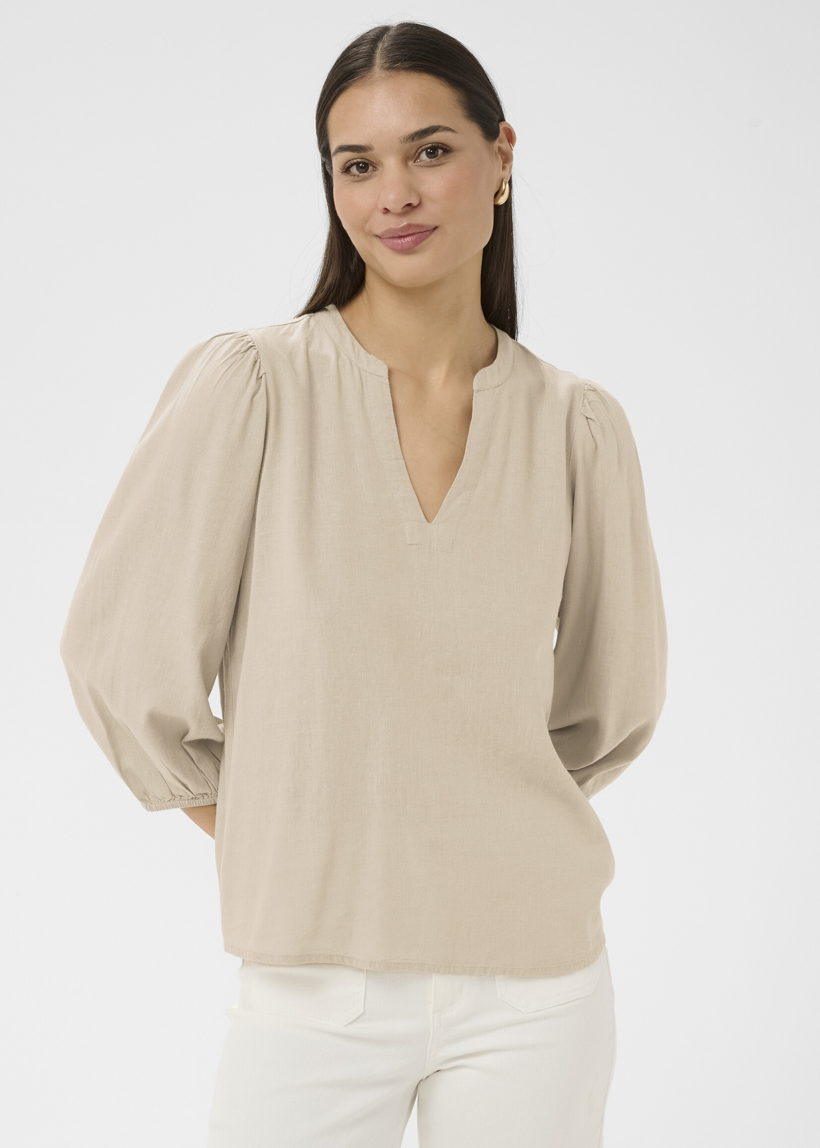 Kaffe Kaffe Millia 3/4 Sleeve Linen Top