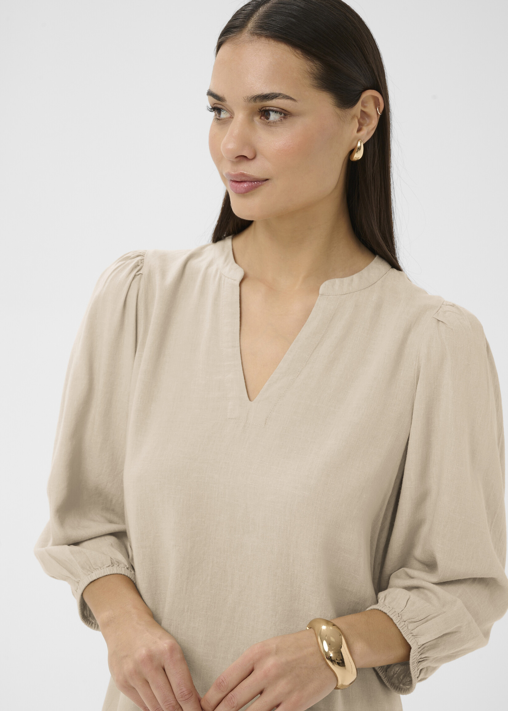 Kaffe Kaffe Millia 3/4 Sleeve Linen Top