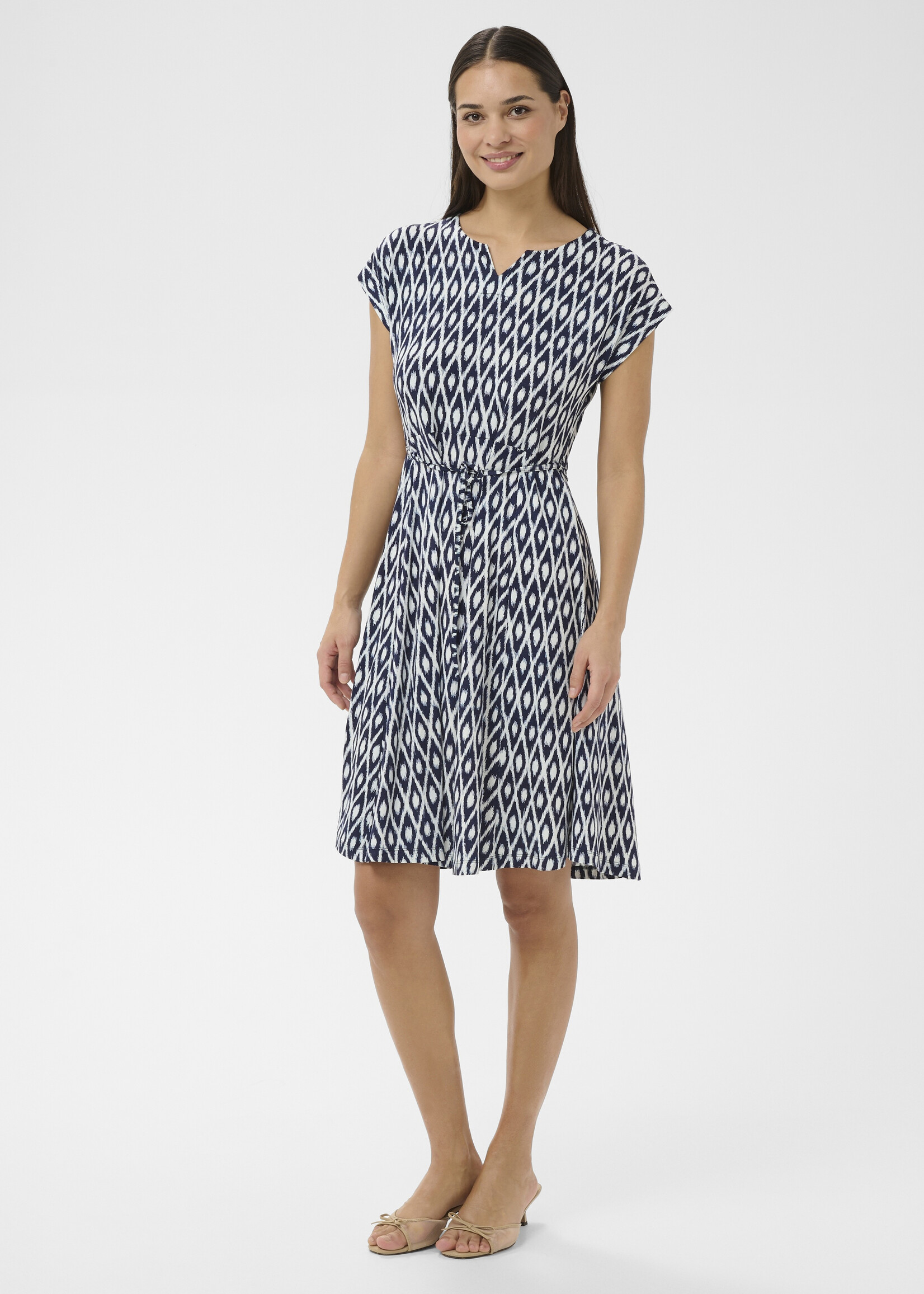 Kaffe Kaffe Bella Abstract Print Belted Dress