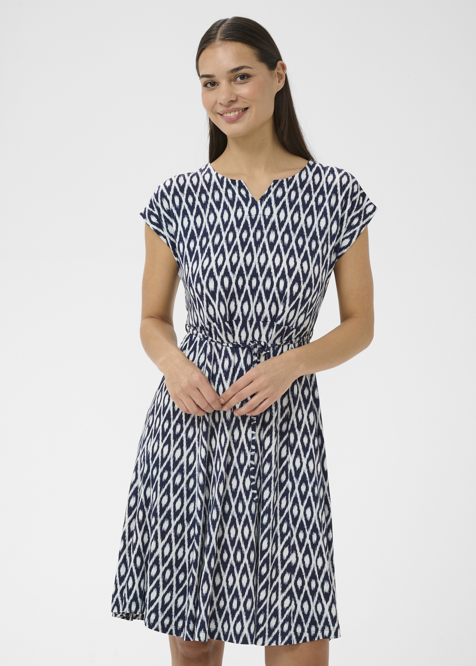 Kaffe Kaffe Bella Abstract Print Belted Dress