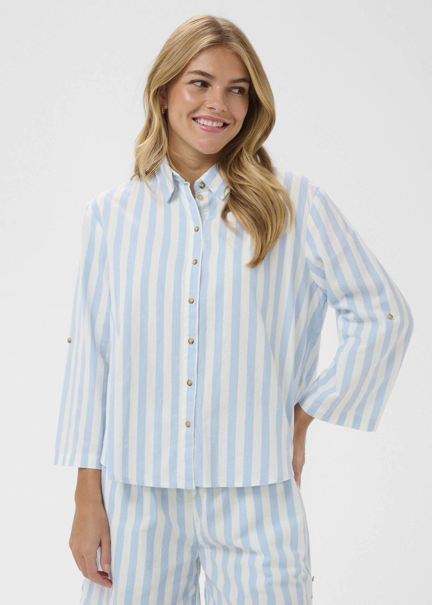 Saint Tropez Saint Tropez Zalinda Striped Short Sleeve Shirt