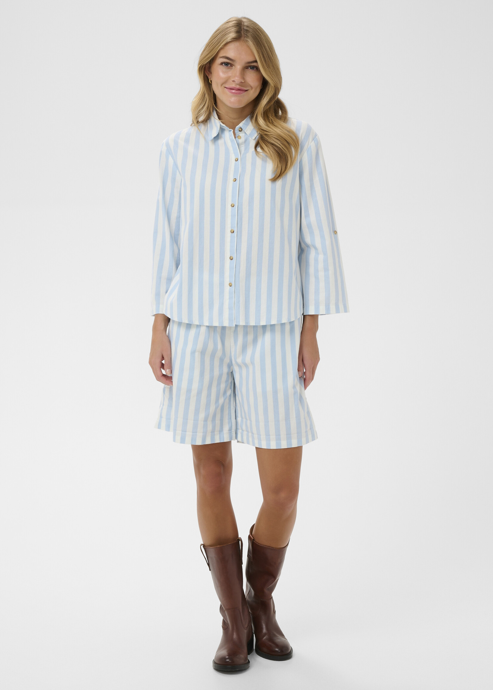 Saint Tropez Saint Tropez Zalinda Striped Short Sleeve Shirt