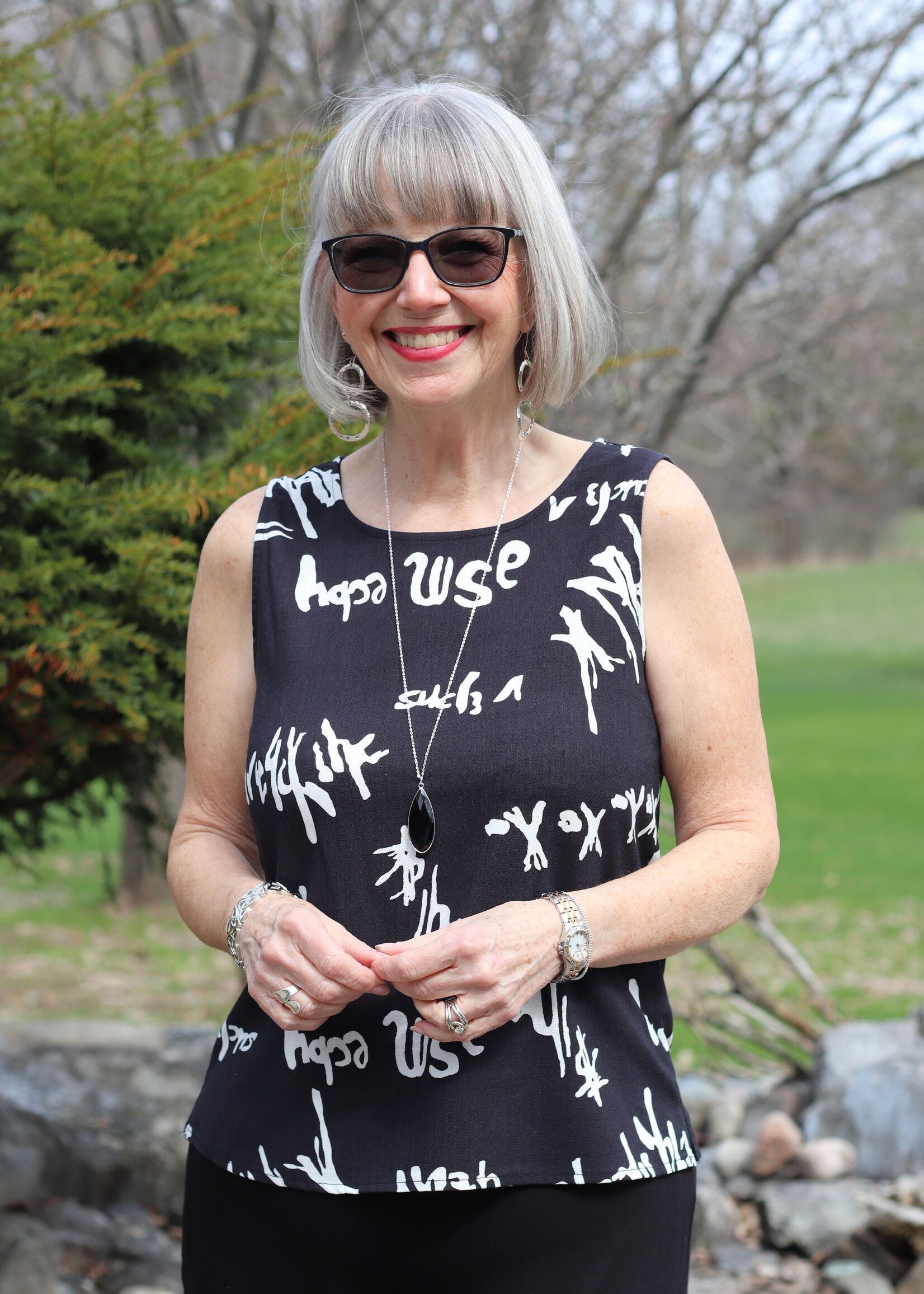 PURE PURE Graffiti Print Tank Top