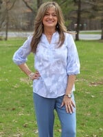 PURE PURE Floral VNeck Balloon Sleeve Blouse