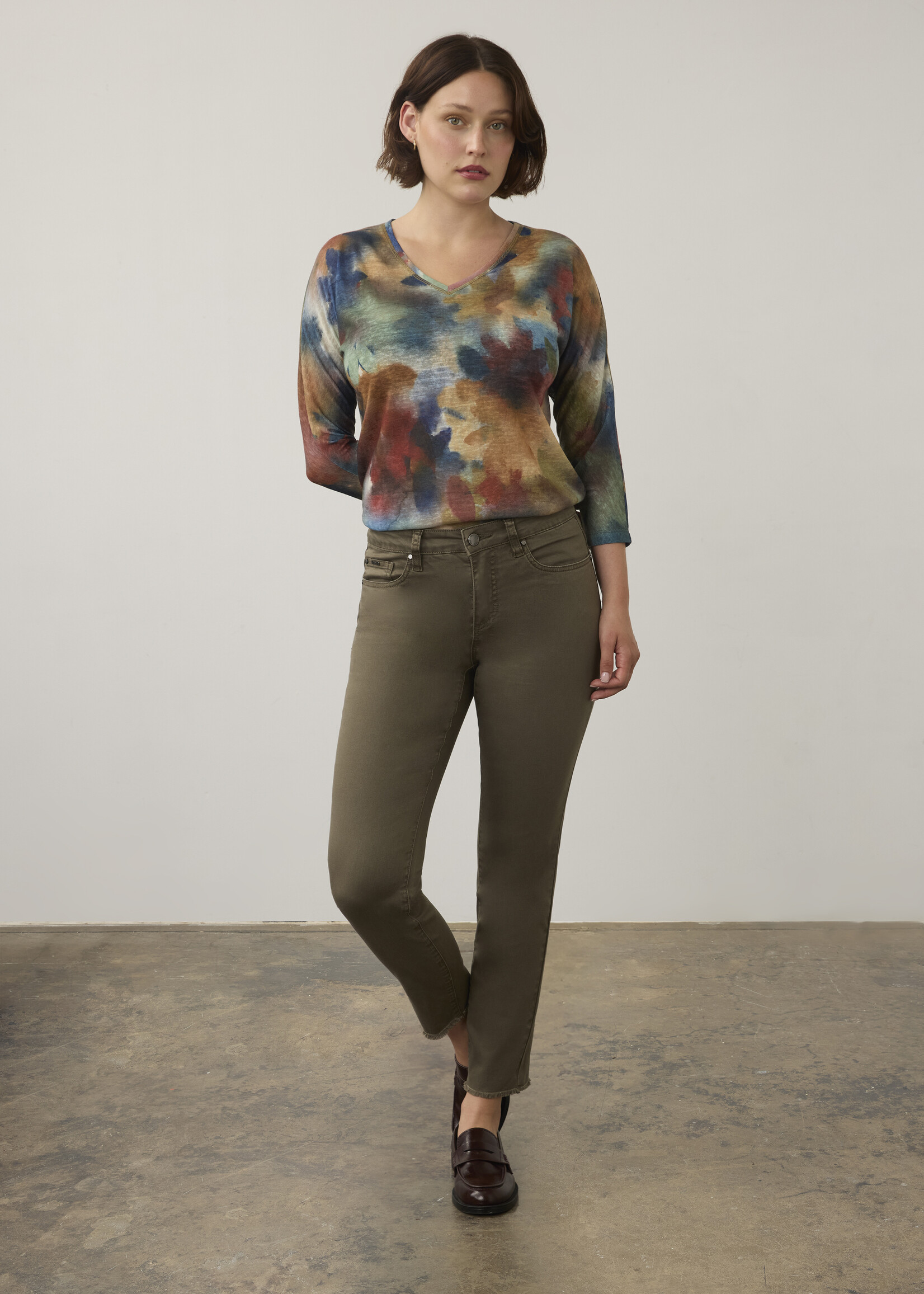 French Dressing Jeans FDJ Drop Shoulder Vneck Top