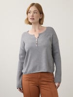 French Dressing Jeans FDJ Coloured Buttons Notch Neck Top