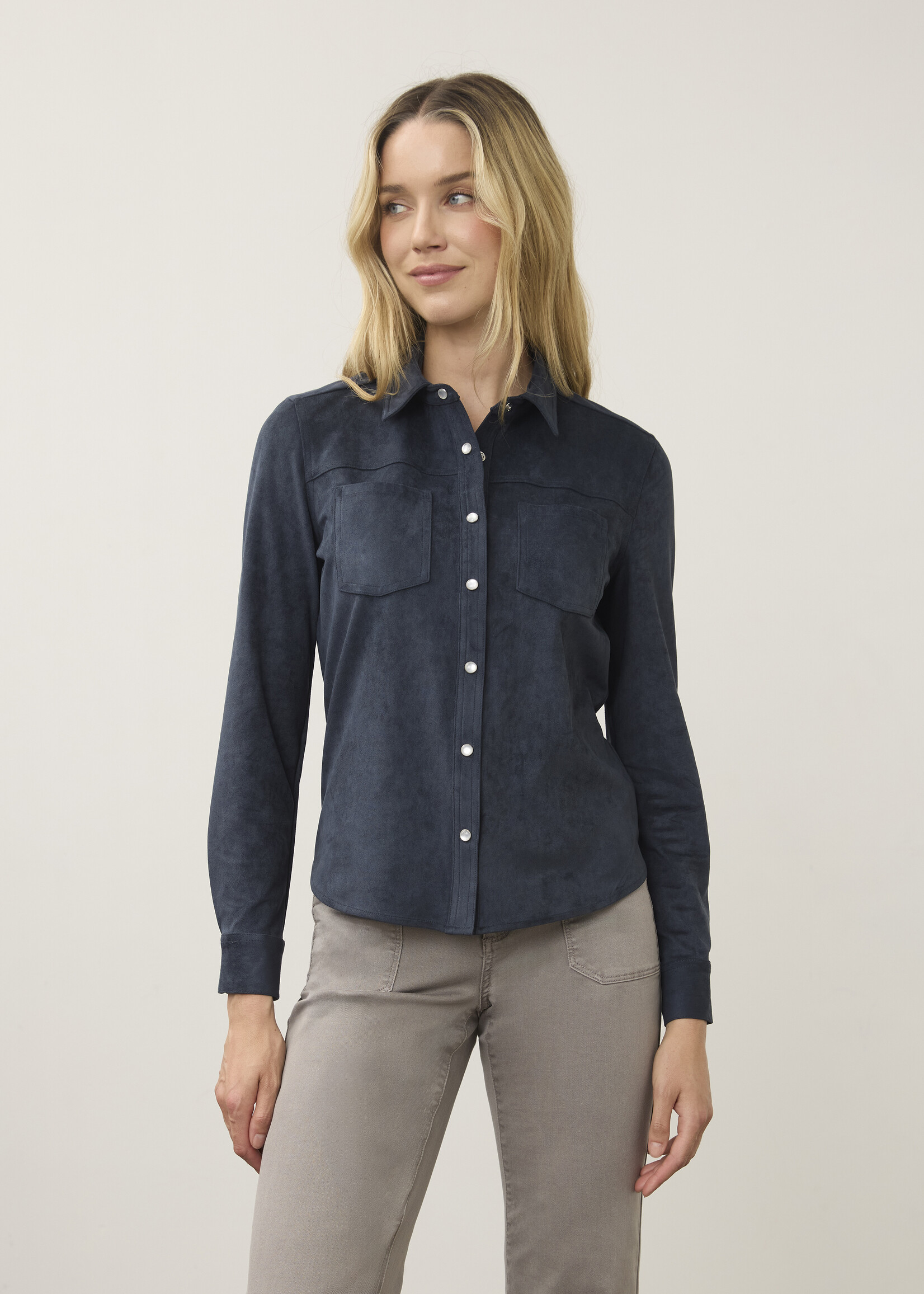 French Dressing Jeans FDJ Long Sleeve Suede Shirt