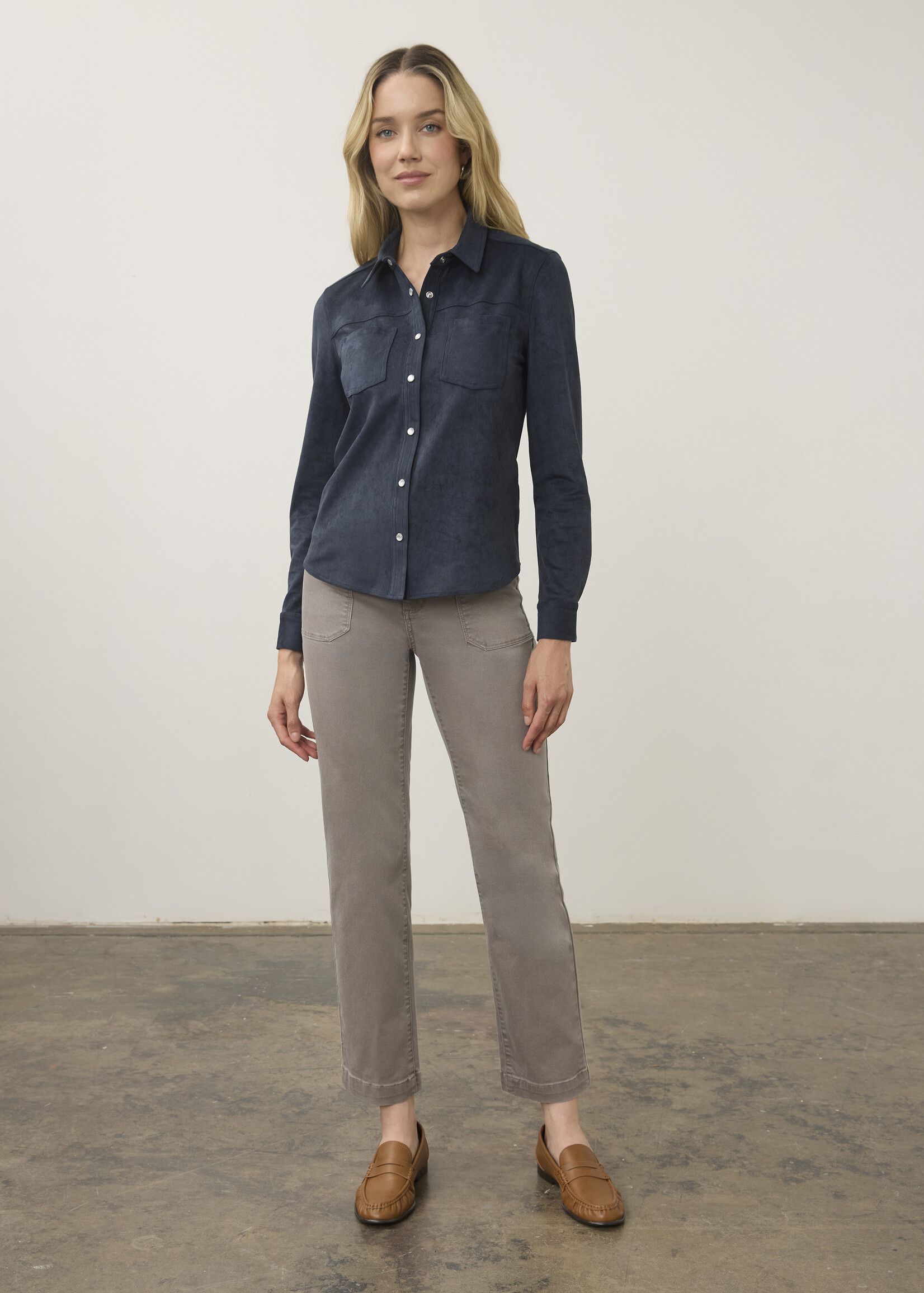 French Dressing Jeans FDJ Long Sleeve Suede Shirt
