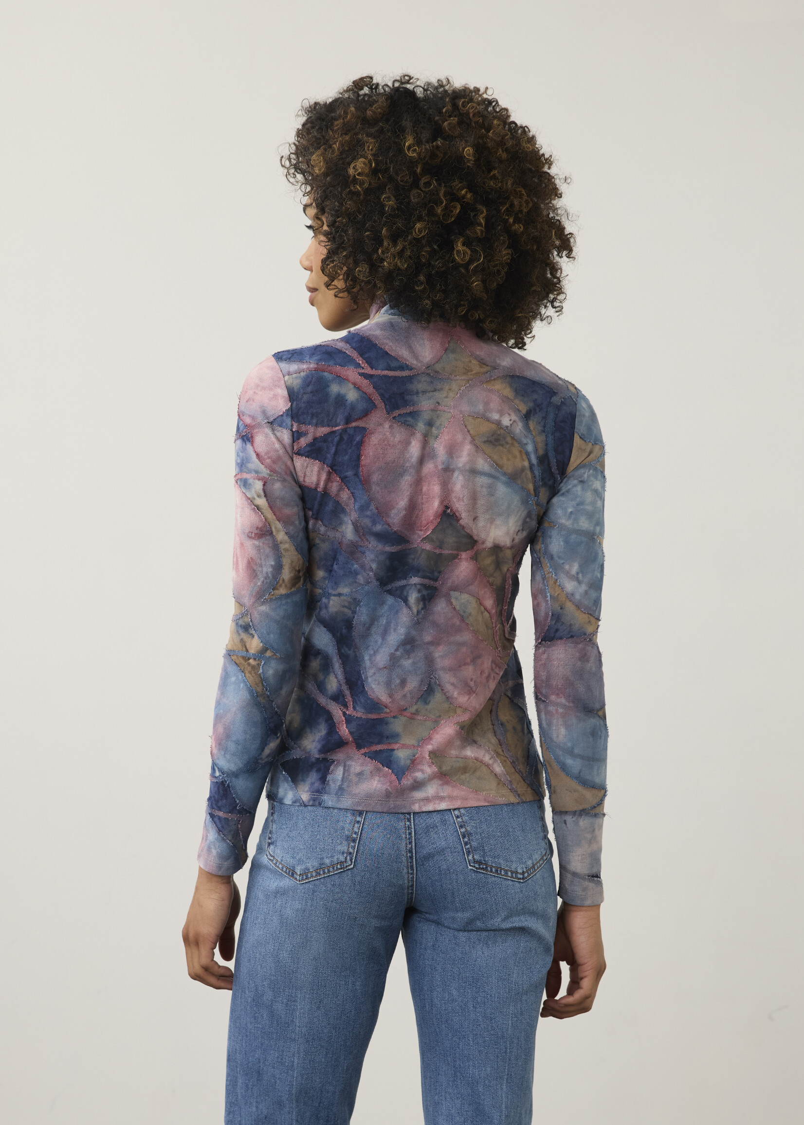 French Dressing Jeans FDJ Mock Neck Long Sleeve Top