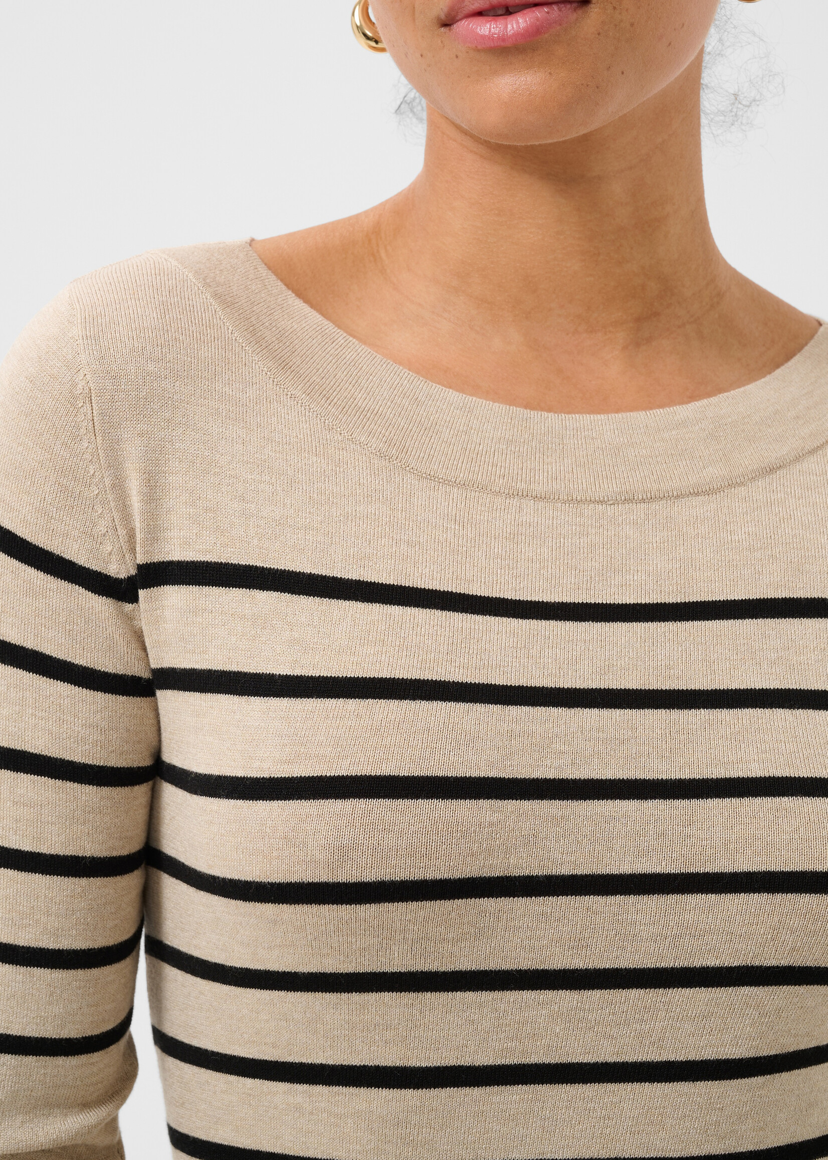 Kaffe Kaffe Lizza Striped Boatneck Sweater