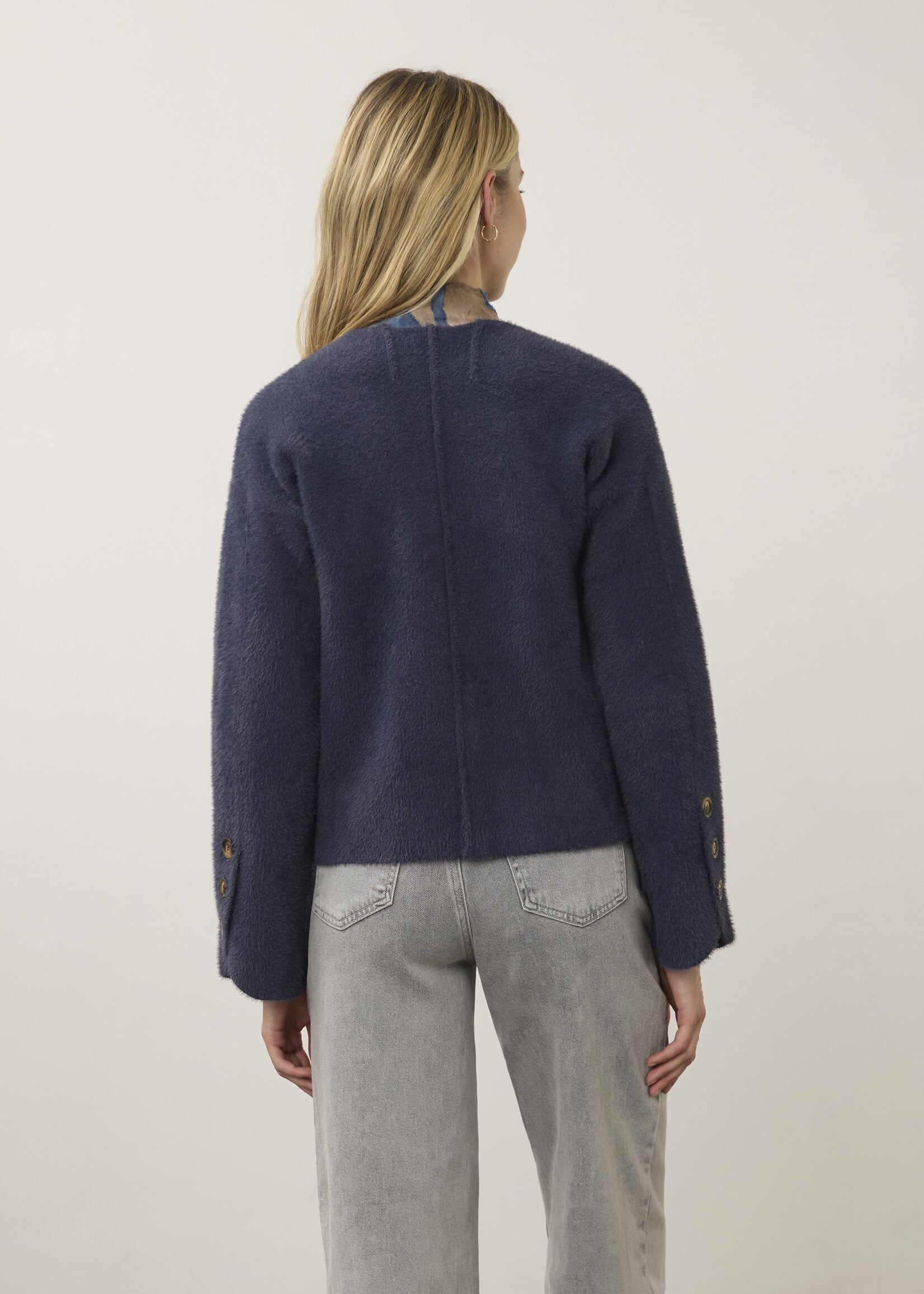 French Dressing Jeans FDJ Collarless Knit Jacket