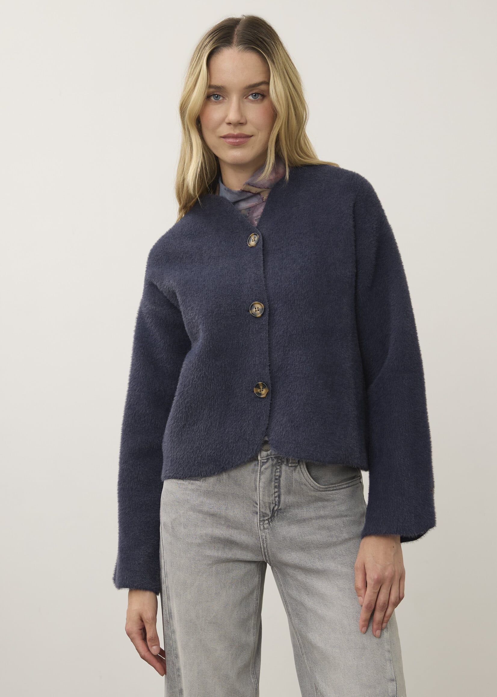 French Dressing Jeans FDJ Collarless Knit Jacket