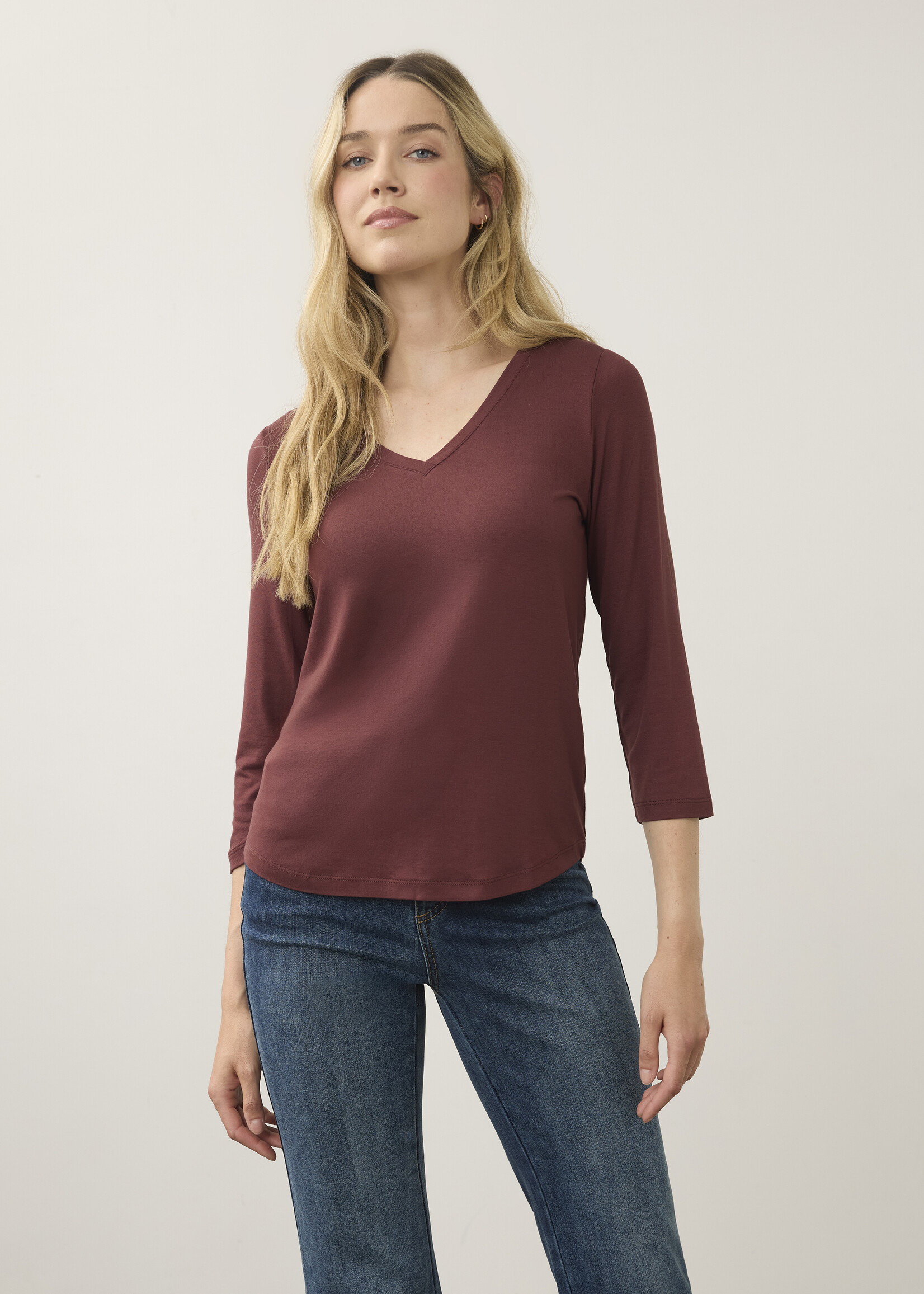 French Dressing Jeans FDJ VNeck Long Sleeve Top