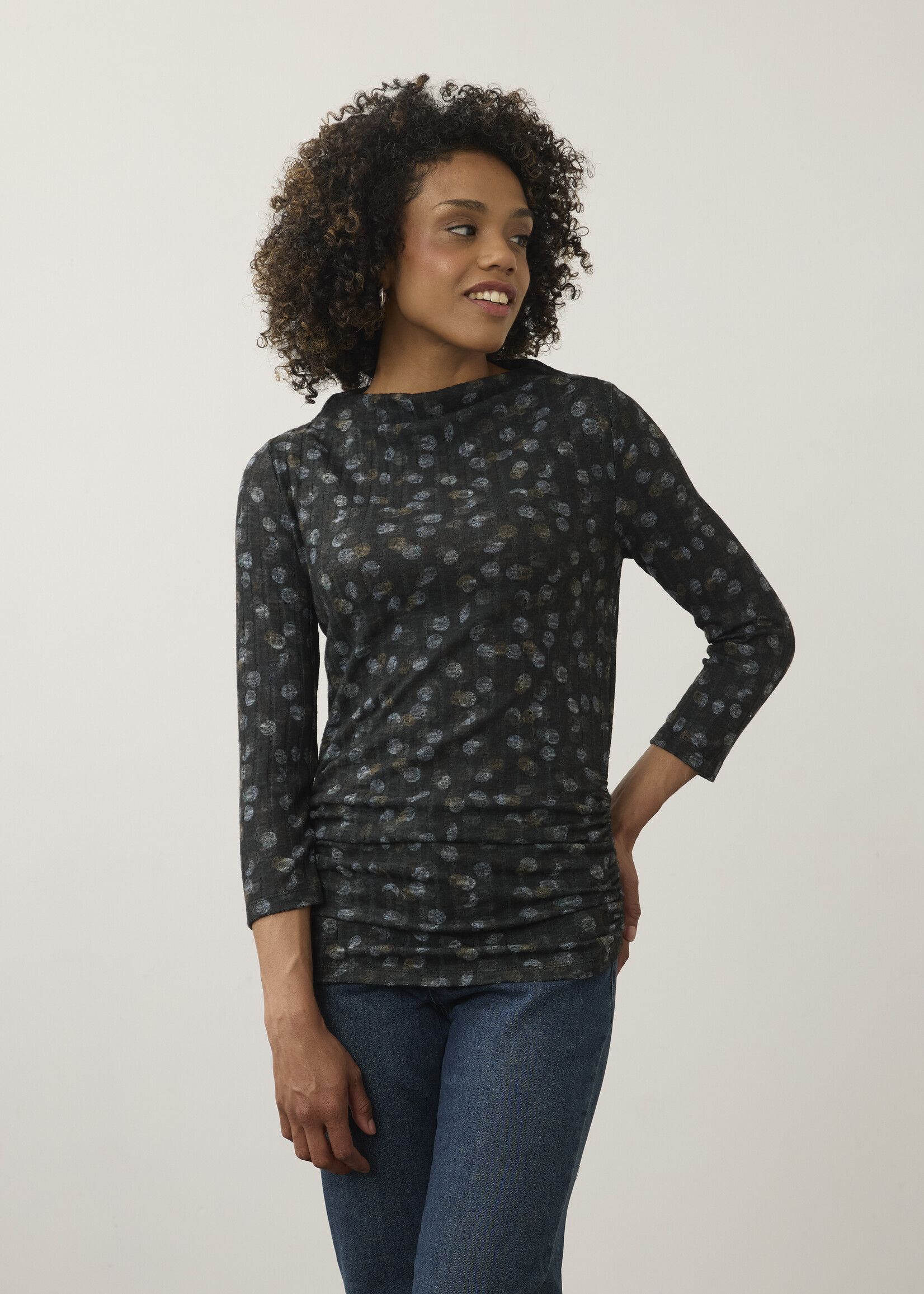 French Dressing Jeans FDJ Mock Neck Long Slv Top