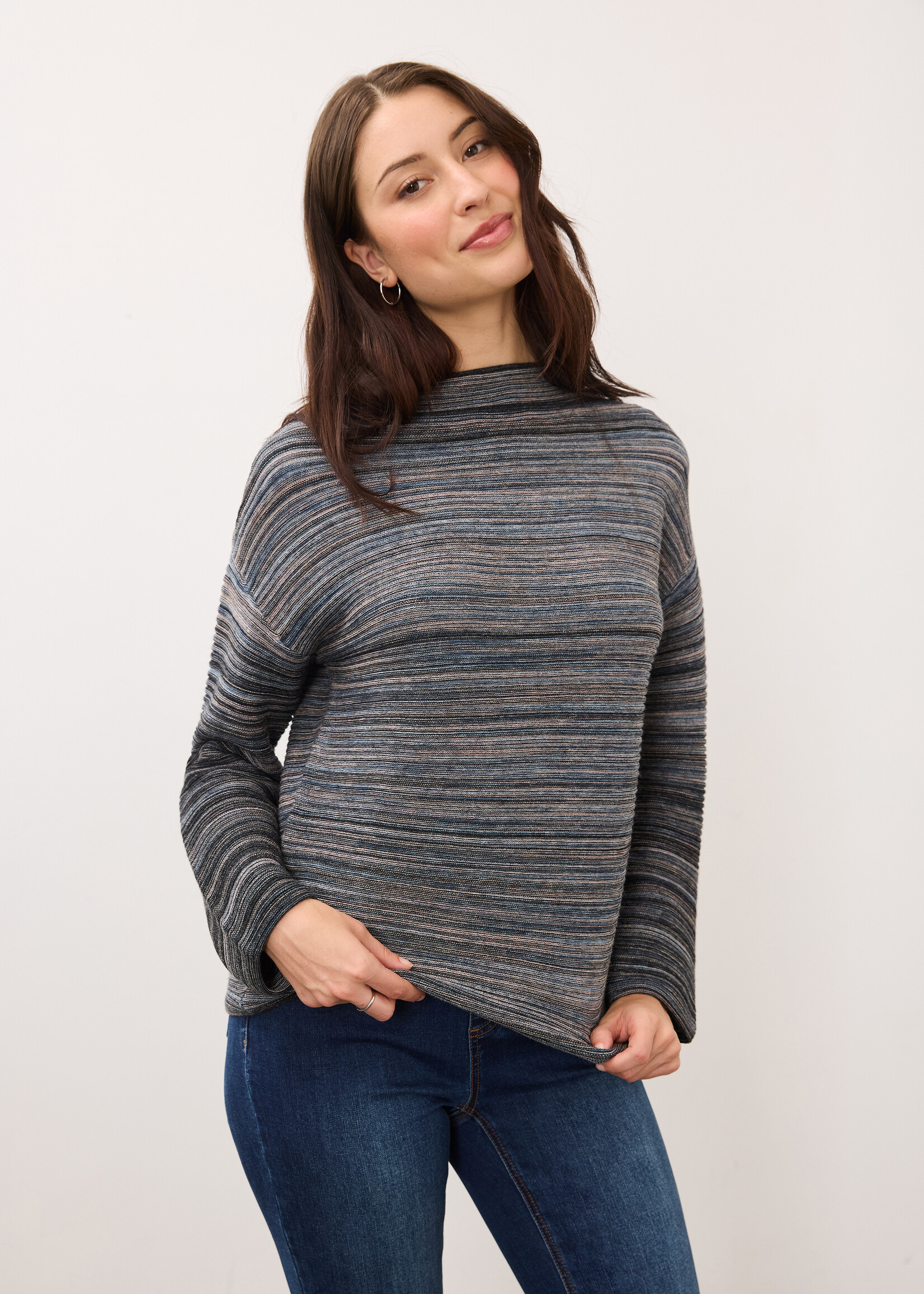 French Dressing Jeans FDJ Boat Neck Long Sleeve Sweater