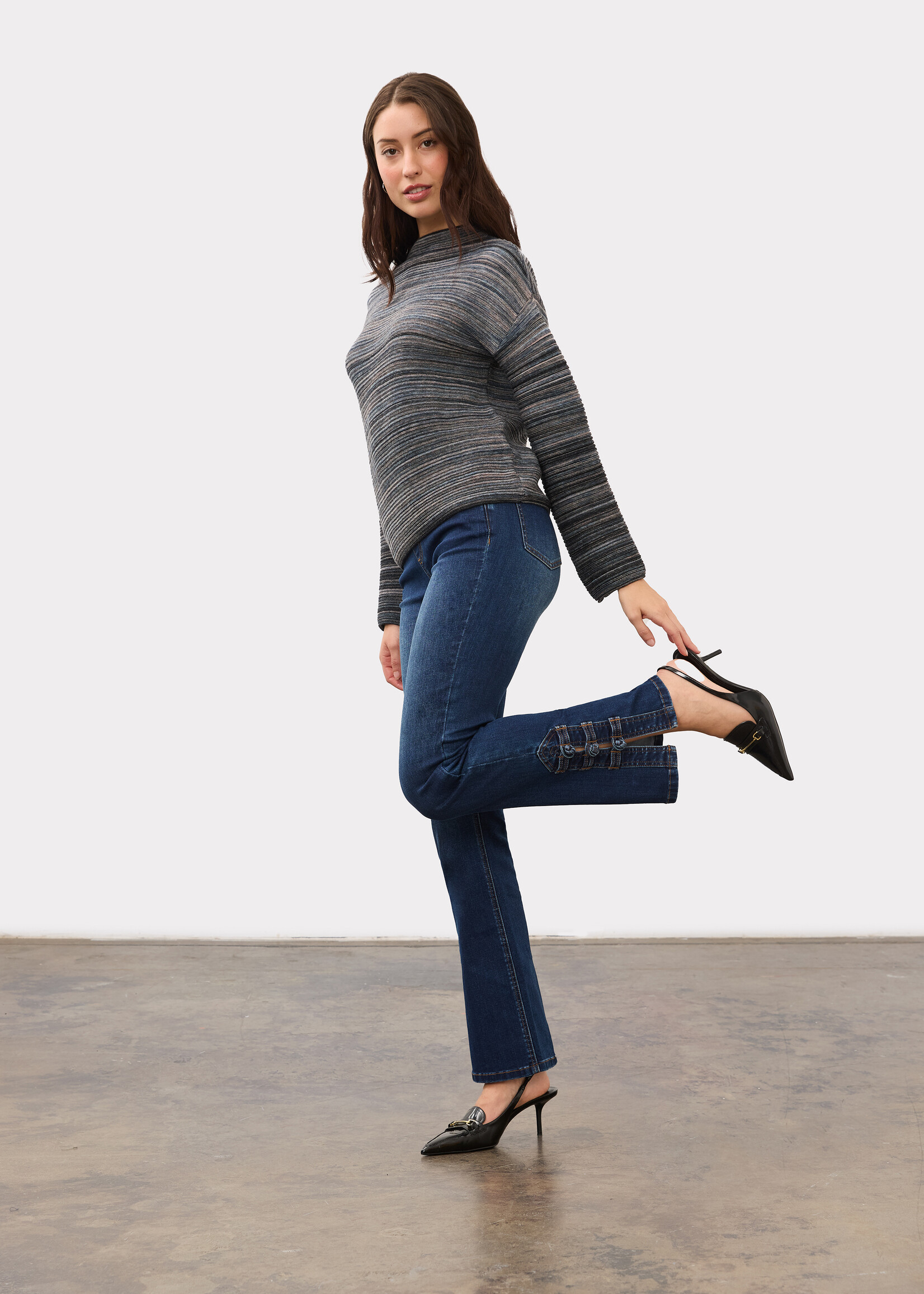 French Dressing Jeans FDJ Boat Neck Long Sleeve Sweater