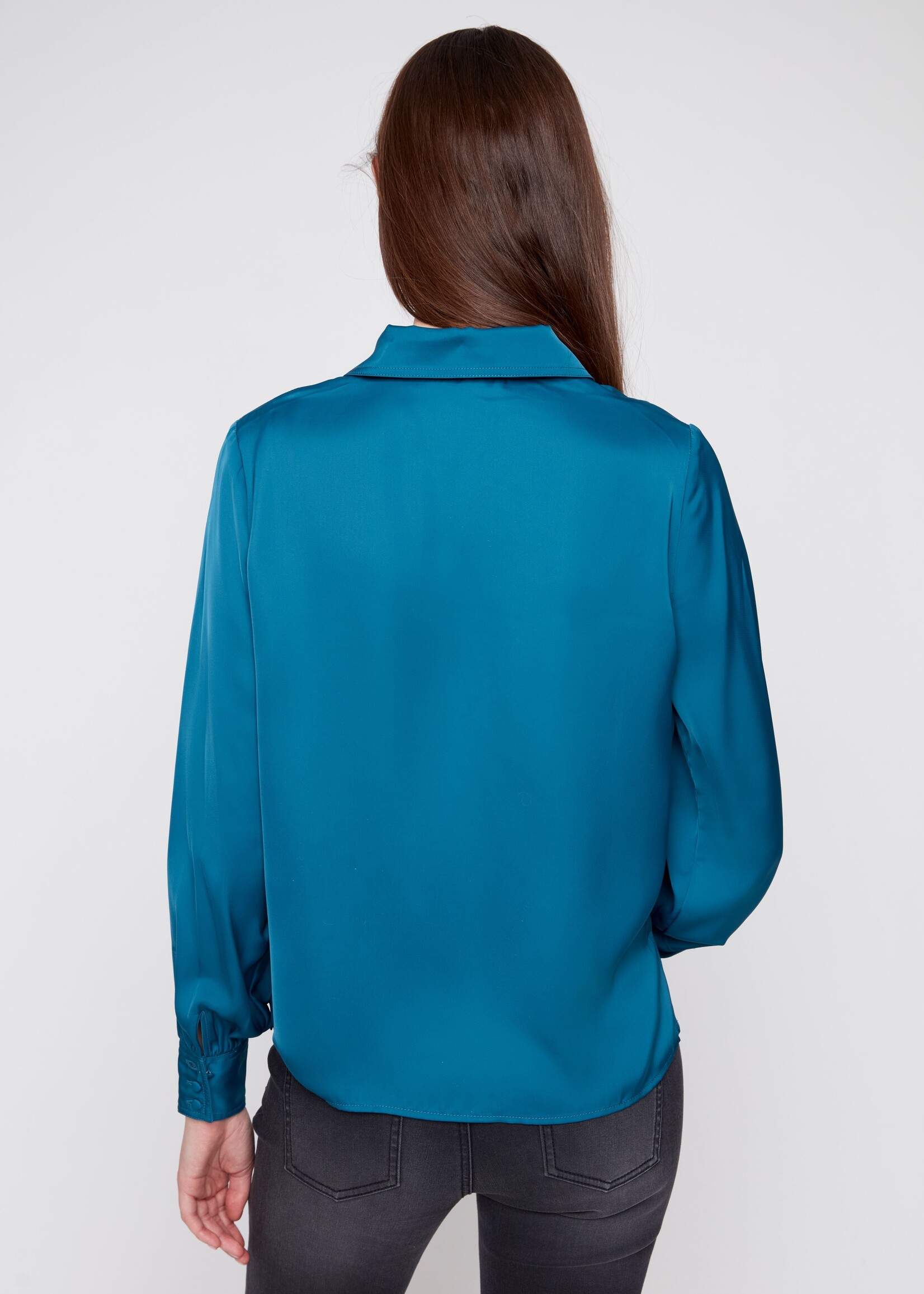 Renuar Renuar Satin Vneck Pullover Blouse