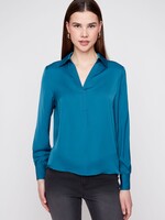 Renuar Renuar Satin Vneck Pullover Blouse