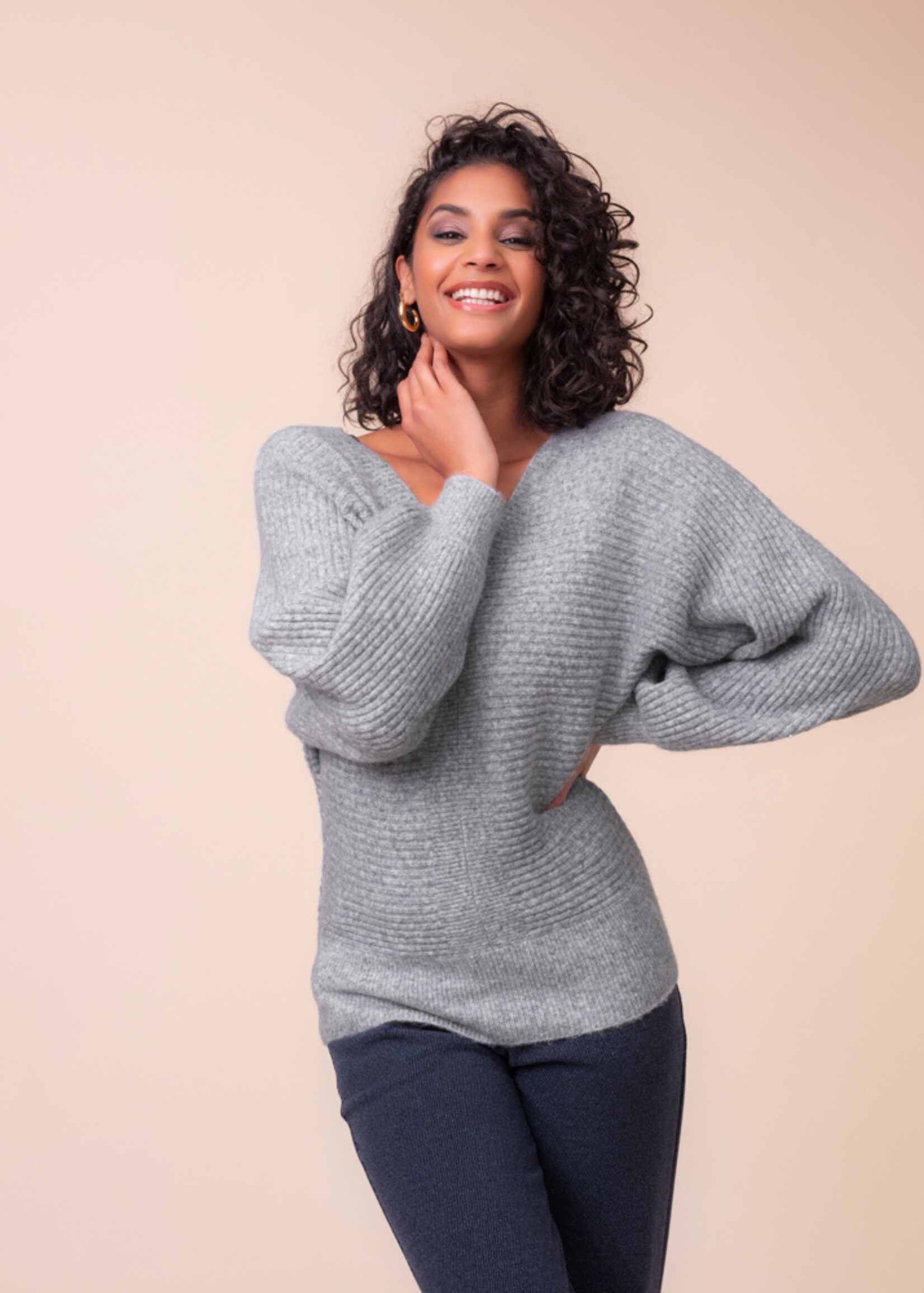Alison Sheri Alison Sheri Double Vneck Sweater