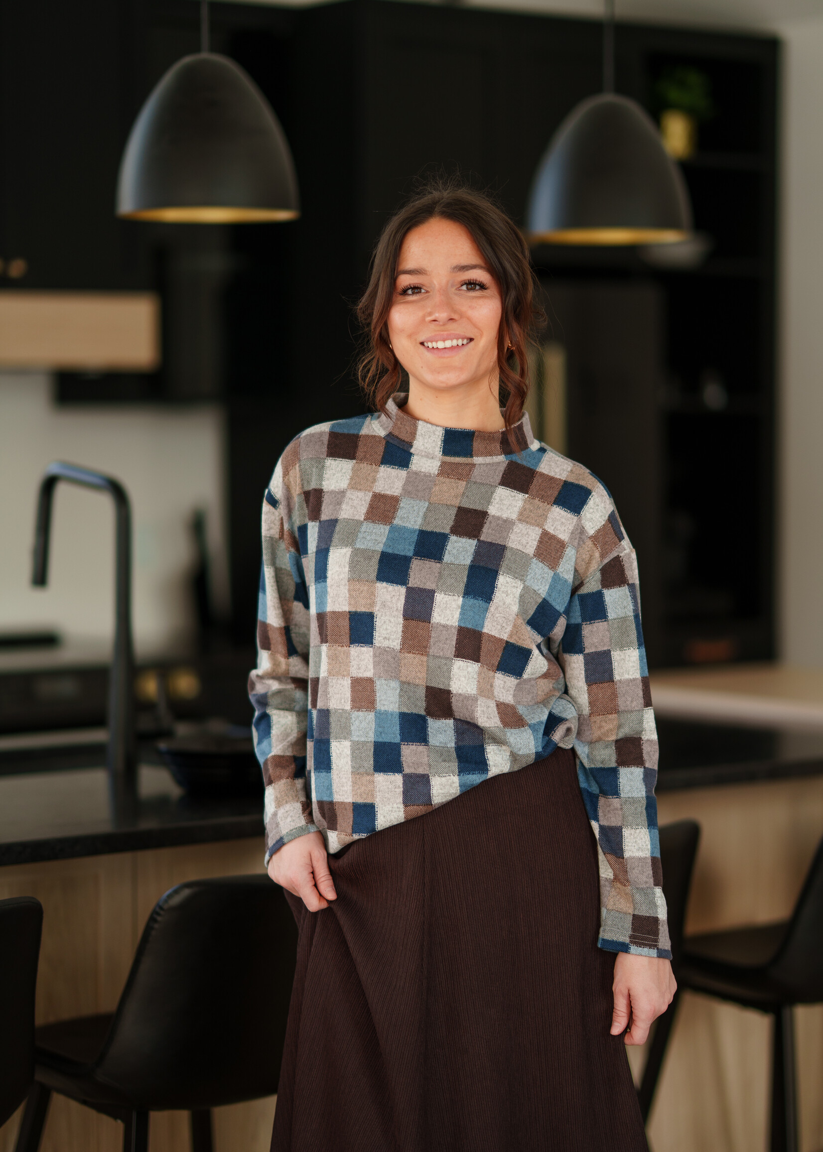 Rien Ne Se Perd Rien Ne Se Perd Mock Neck Colour Block Top