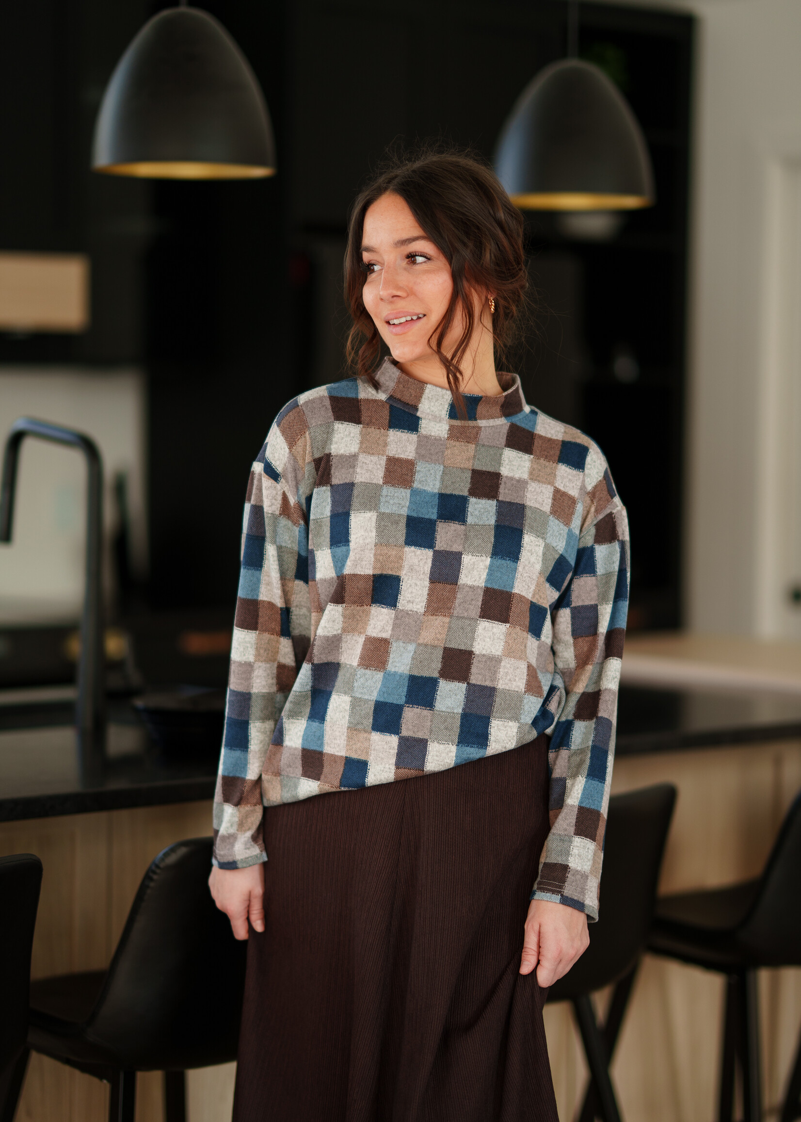 Rien Ne Se Perd Rien Ne Se Perd Mock Neck Colour Block Top