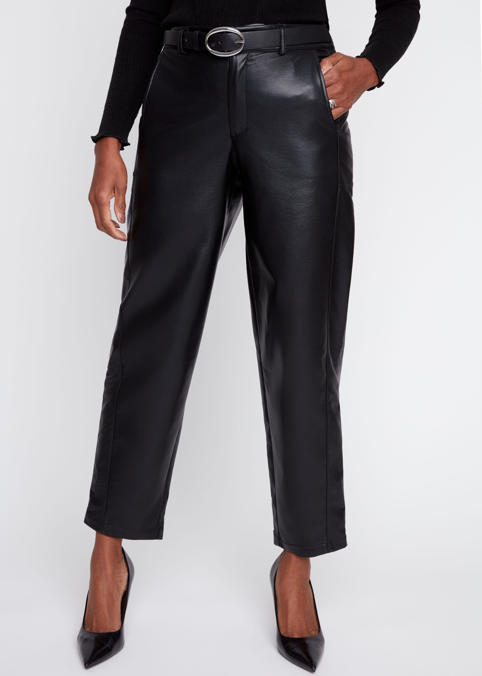 Renuar Renuar Pleather Barrel Pant