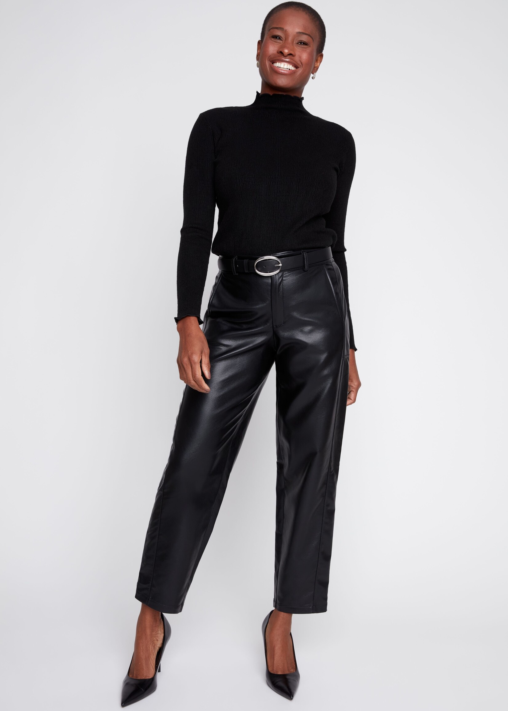 Renuar Renuar Pleather Barrel Pant