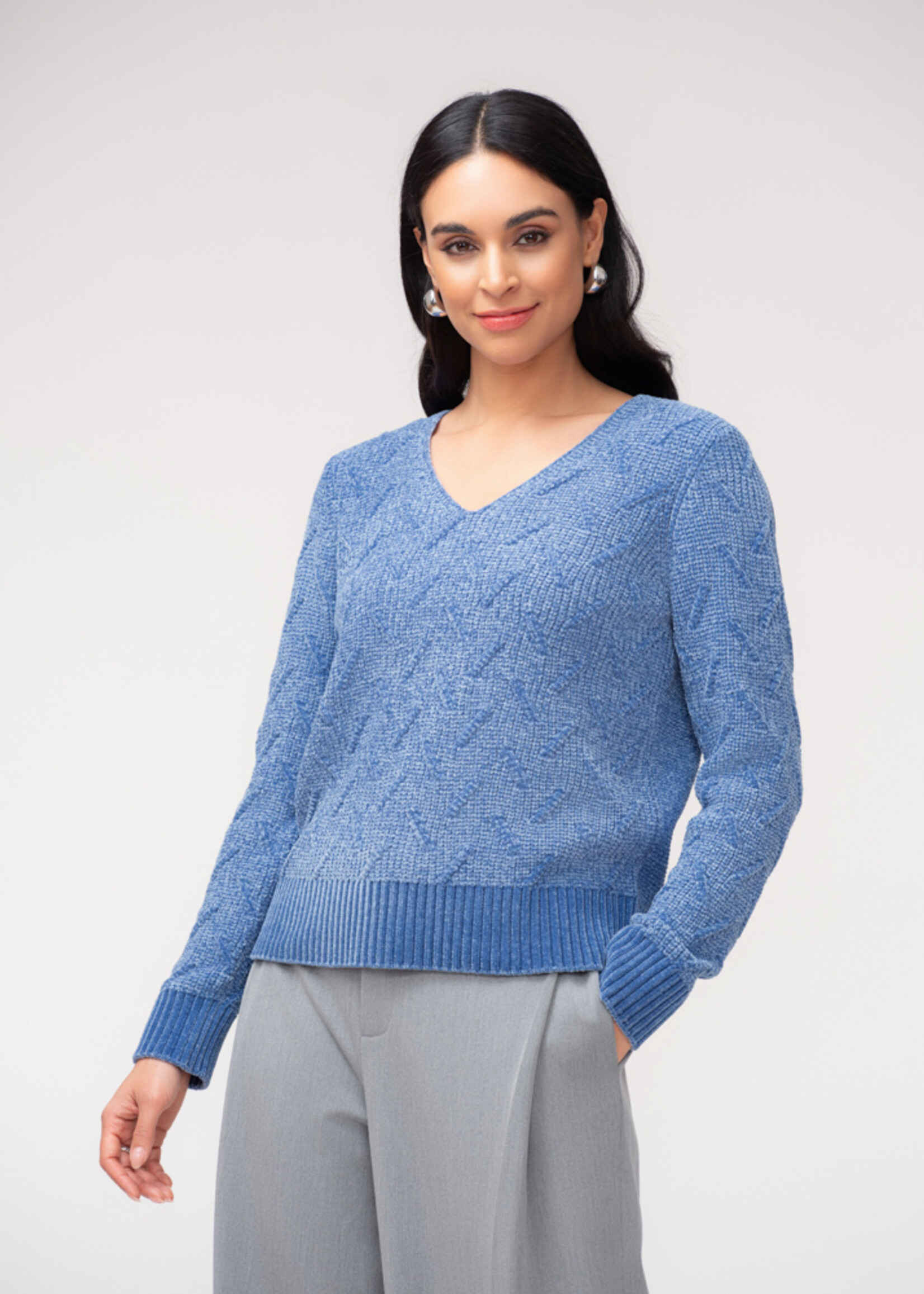 Elena Wang Elena Wang Chenille Vneck Sweater