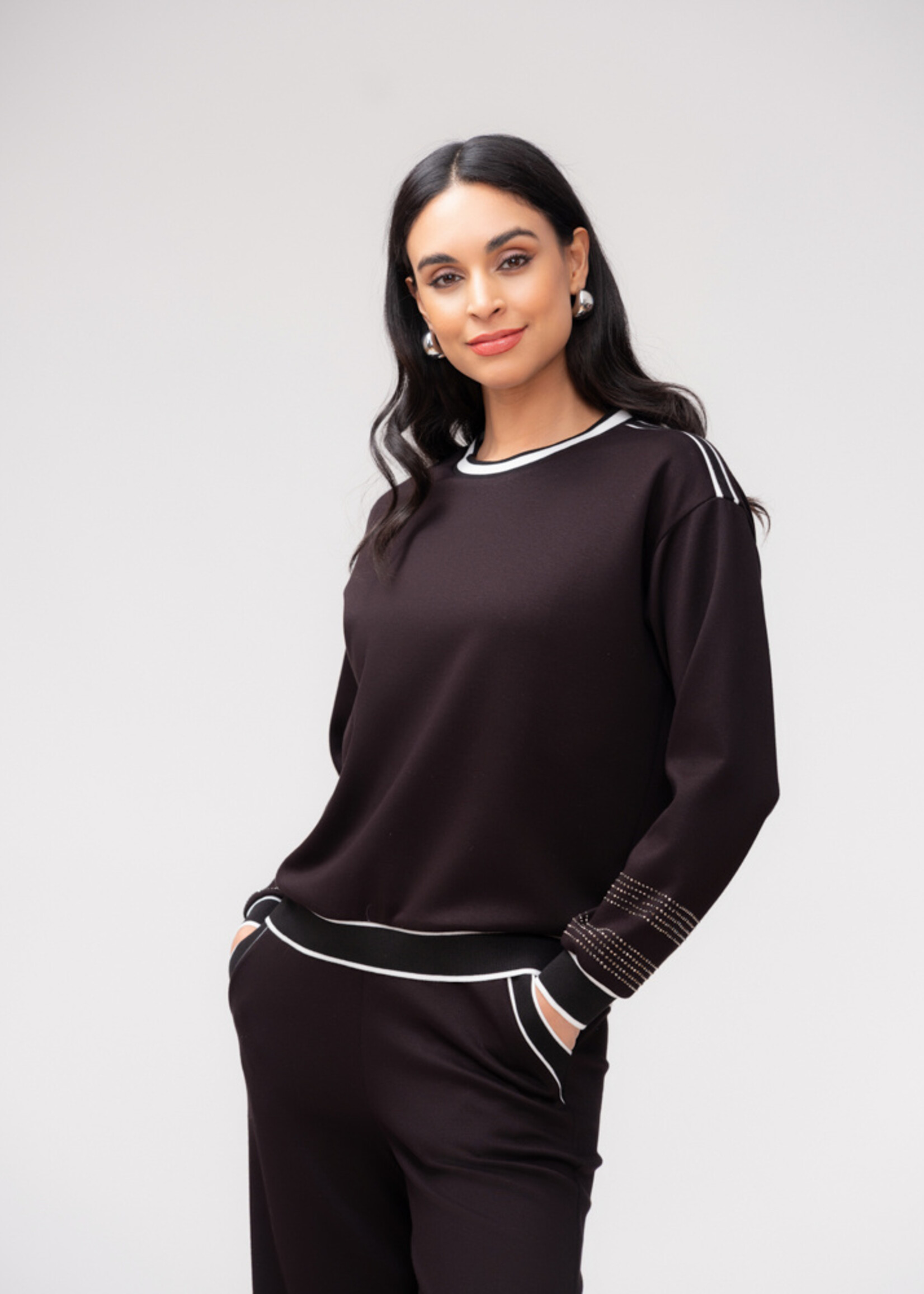 Elena Wang Elena Wang  Sparkle Slv Detail Sweatshirt
